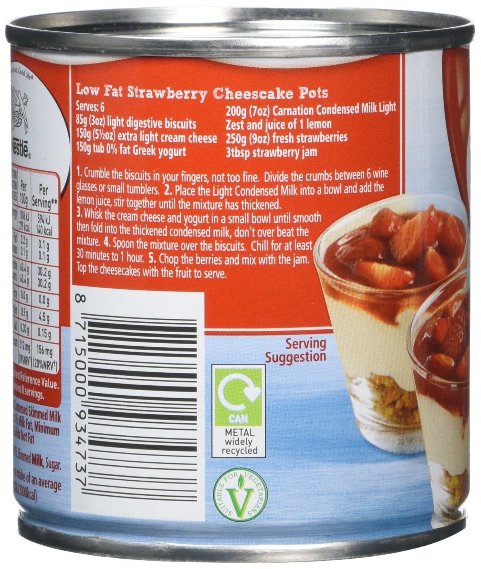 Carnation Fat Free Condensed Milk - 405g Tin | Made with All Natural Ingredients