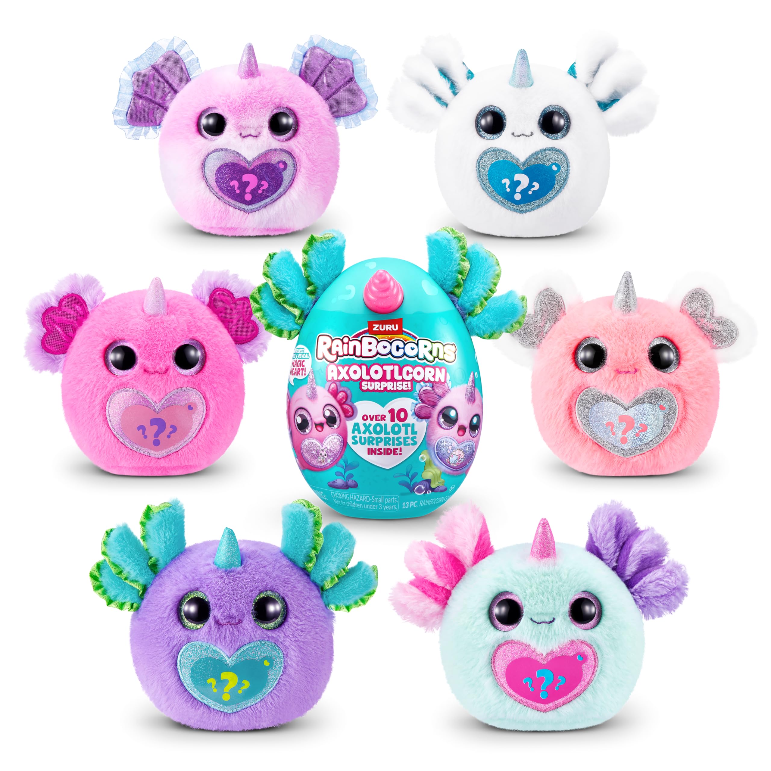 Rainbocorns Axolotlcorn Surprise Lulu Purple Plush Toy | 7.64 in | Ages 3+