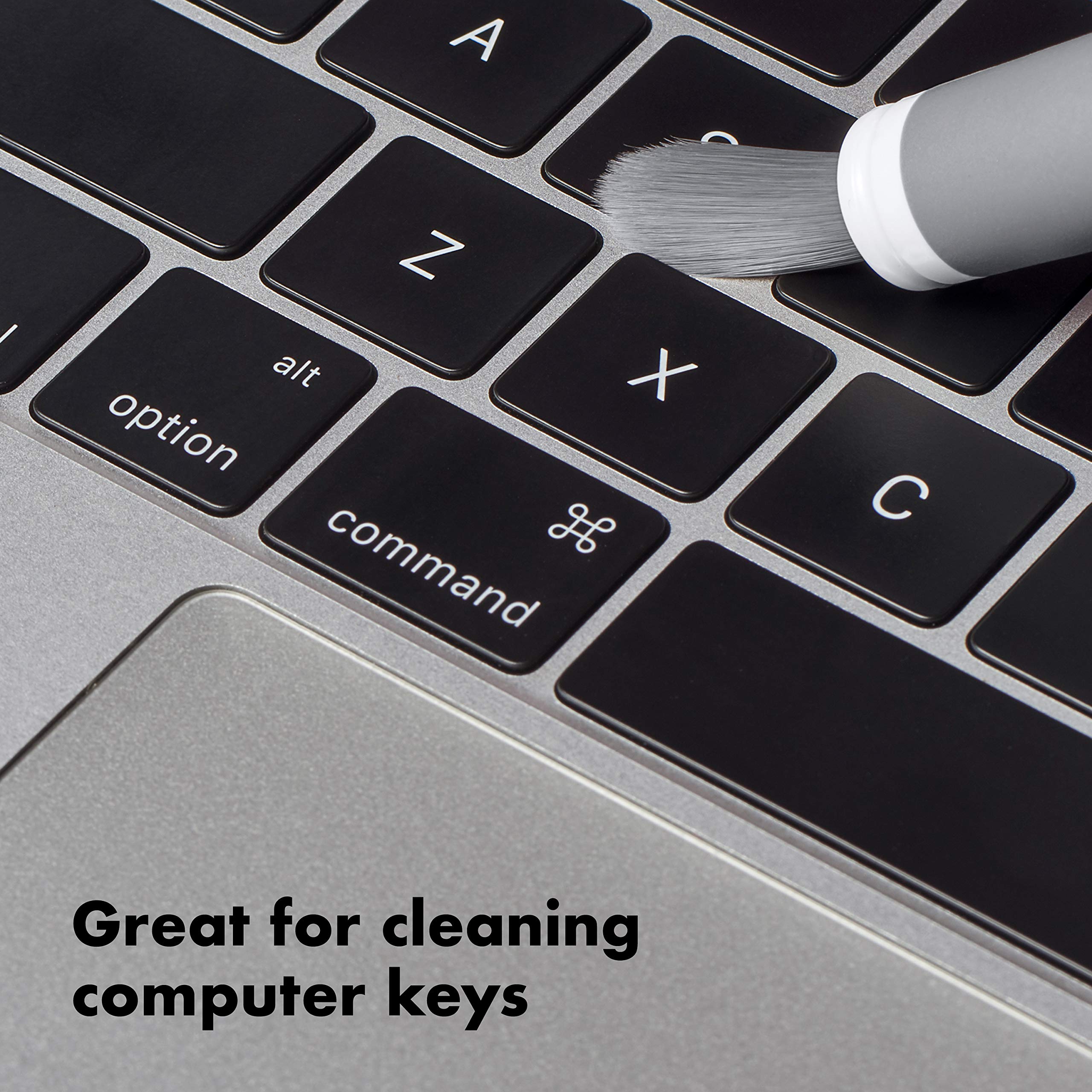 OXO Electronics Cleaning Brush - Soft Bristles & Silicone Wiper for Keyboards, Phones, Laptops | Grey 5