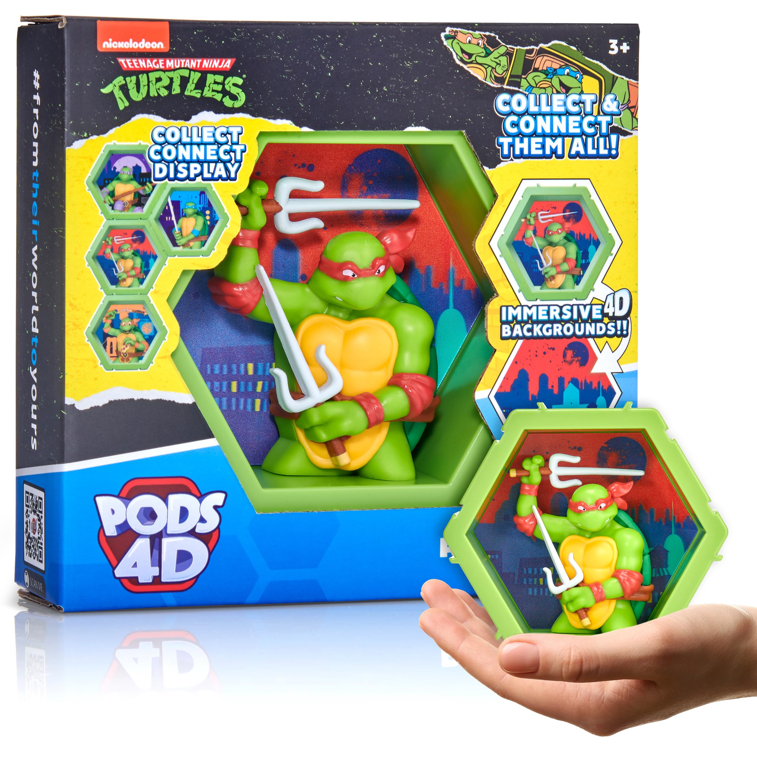 WOW! PODS Raphael Bobblehead Figure - 4D Connectable Display | Teenage Mutant Ninja Turtles Collectible | 4.75 inches