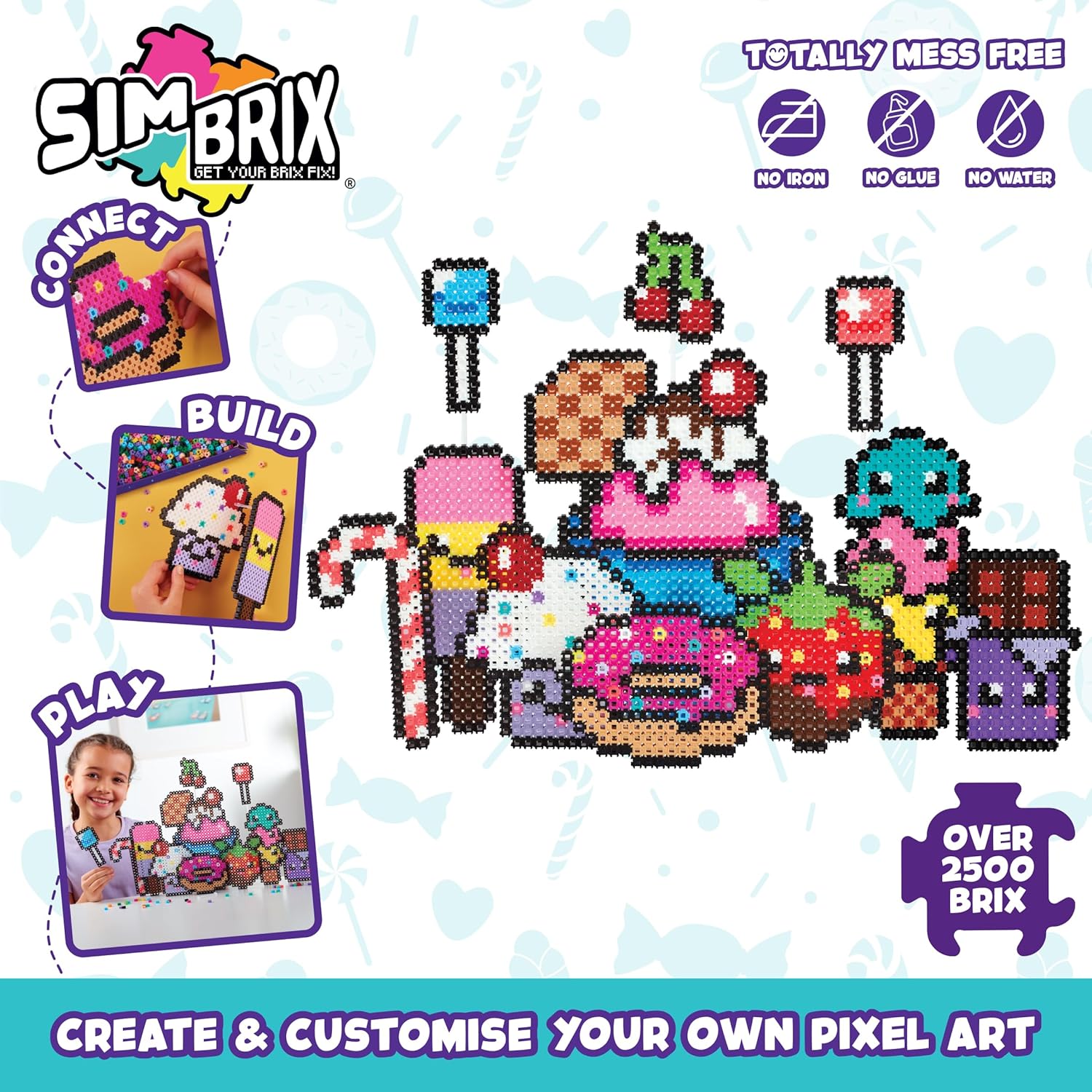 Simbrix Feature Pack So Sweet - 2500+ Piece Reusable Building Set for Creative Play 6