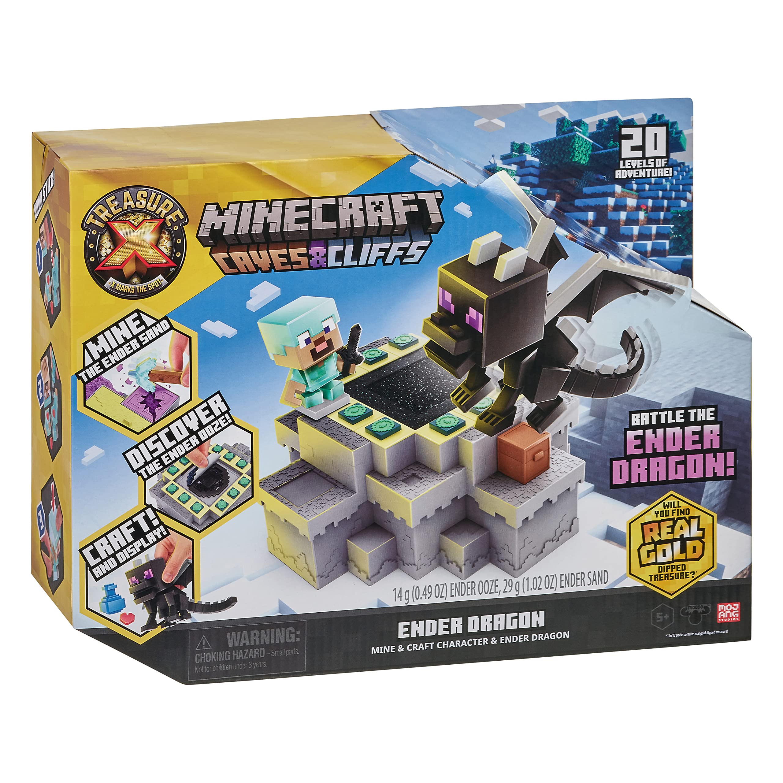 Akedo Treasure X Minecraft Caves & Cliffs - Ender Dragon Mine & Craft Playset 1