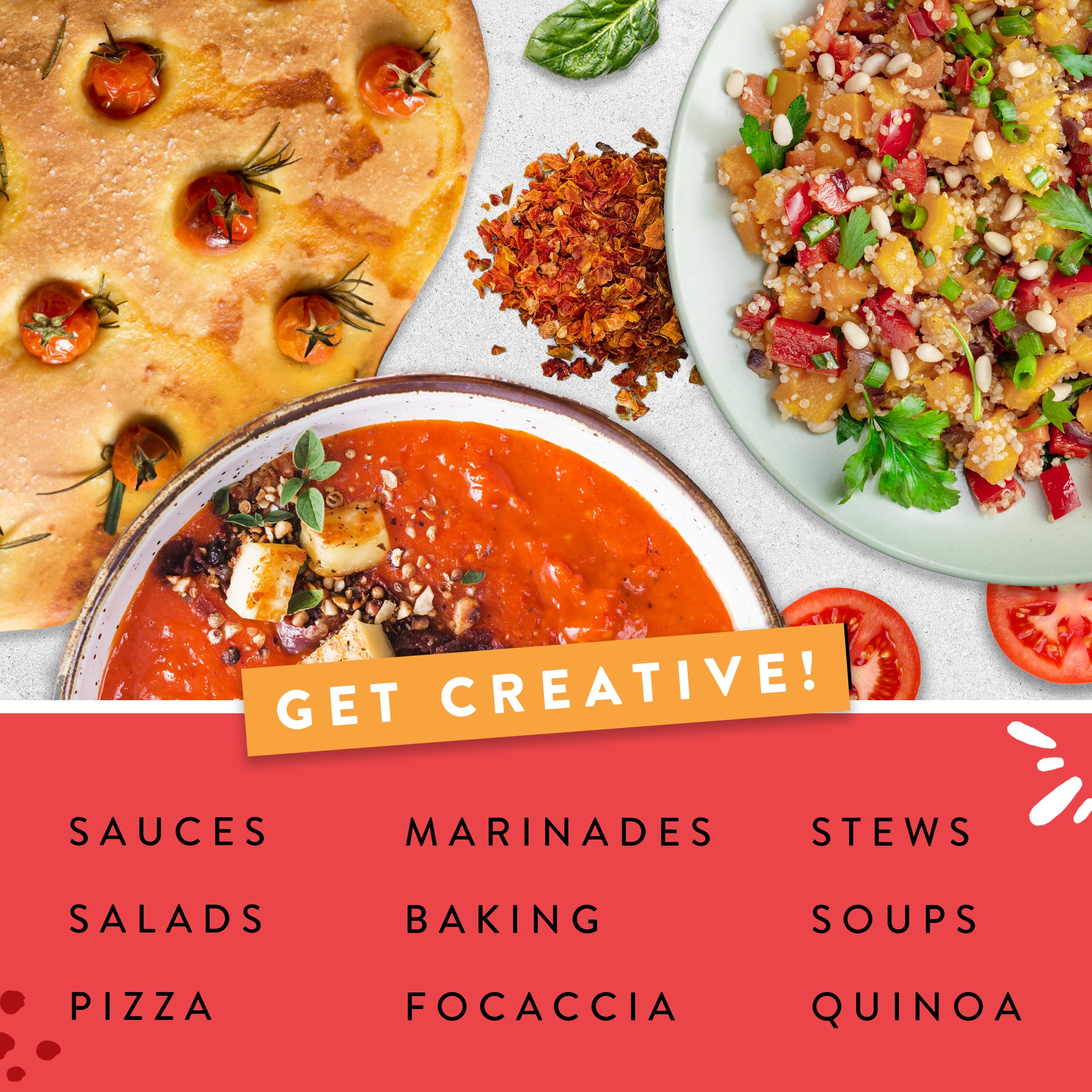 JustIngredients Tomato Flakes 100g - Organic Dried Tomatoes Flakes for Cooking 12