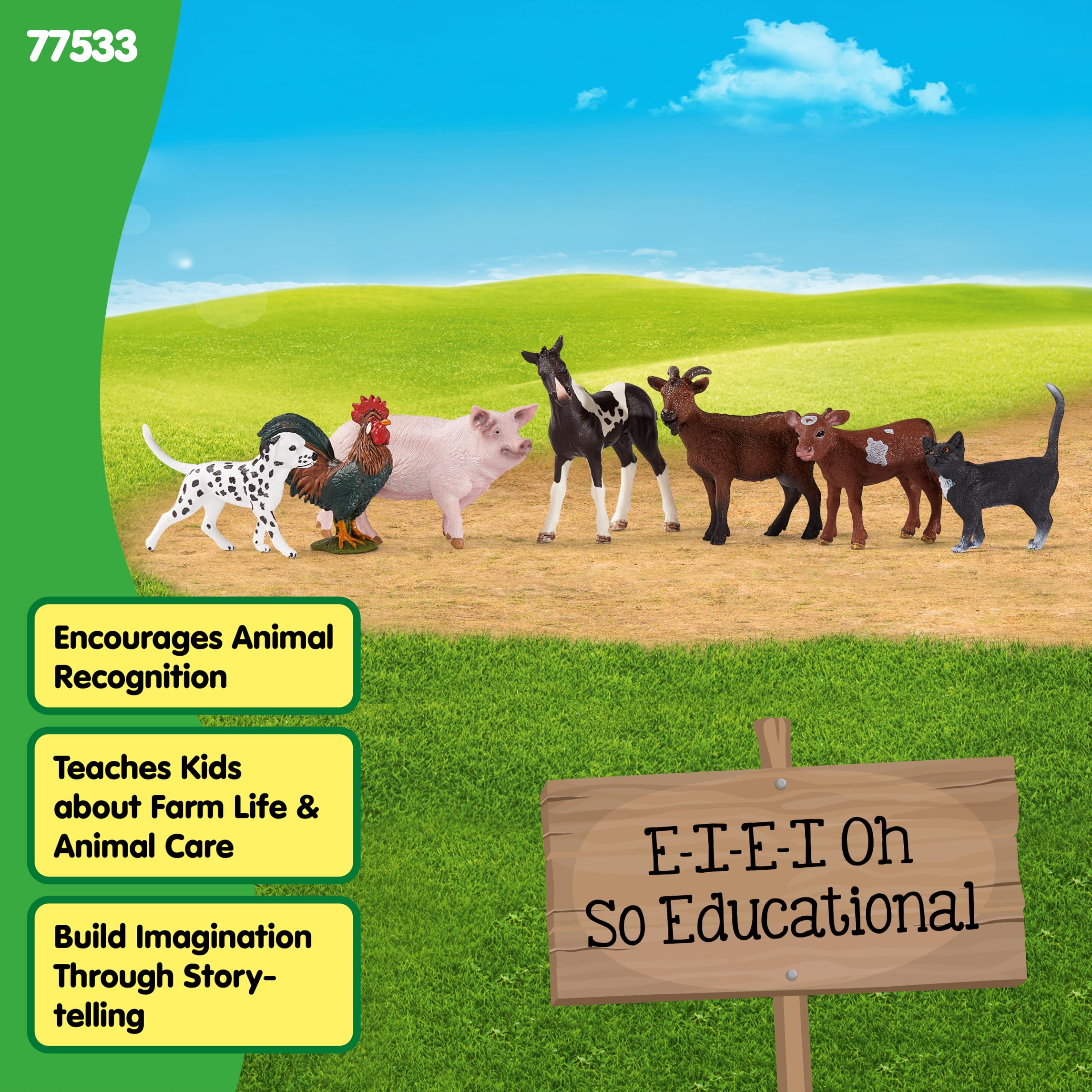 SCHLEICH Farm World - 7 PC Farm Animal Playset with Realistic Figurines for Kids 3+ 9