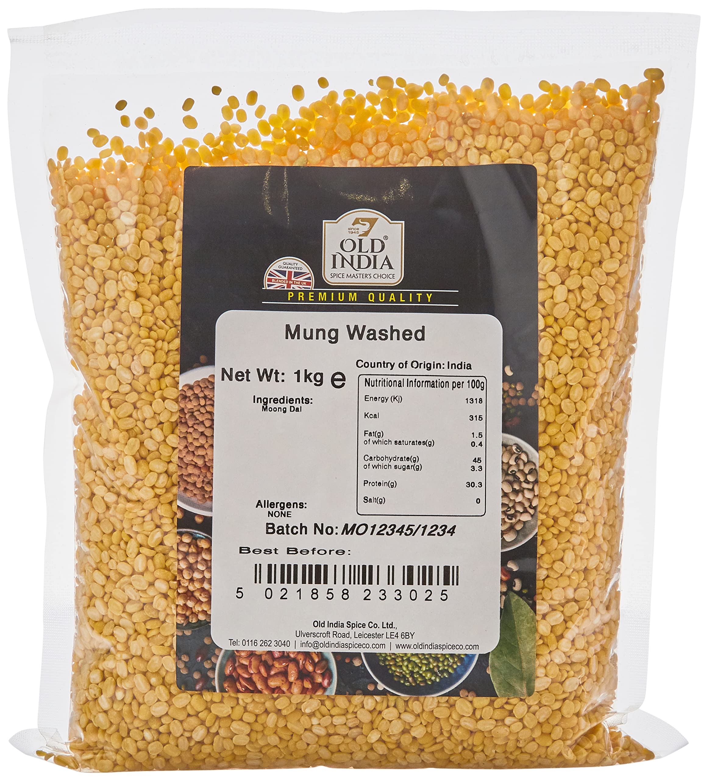 Old India Washed Mung Bean - 1kg Natural Ingredient for Curries and Soups