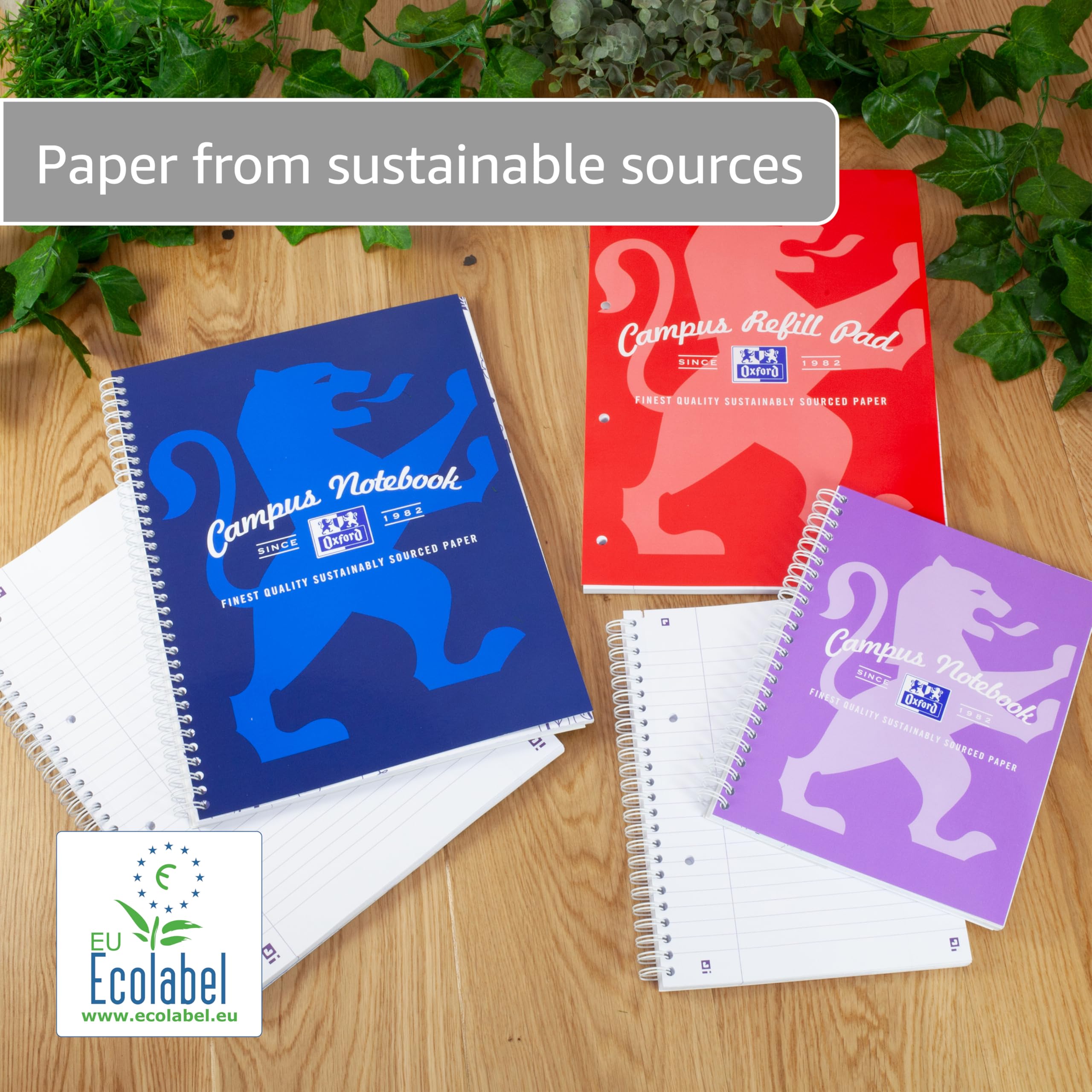 Oxford Campus A4 Lined Refill Pad - 300 Pages | Navy | Optik Paper | 4-Hole Punched 6