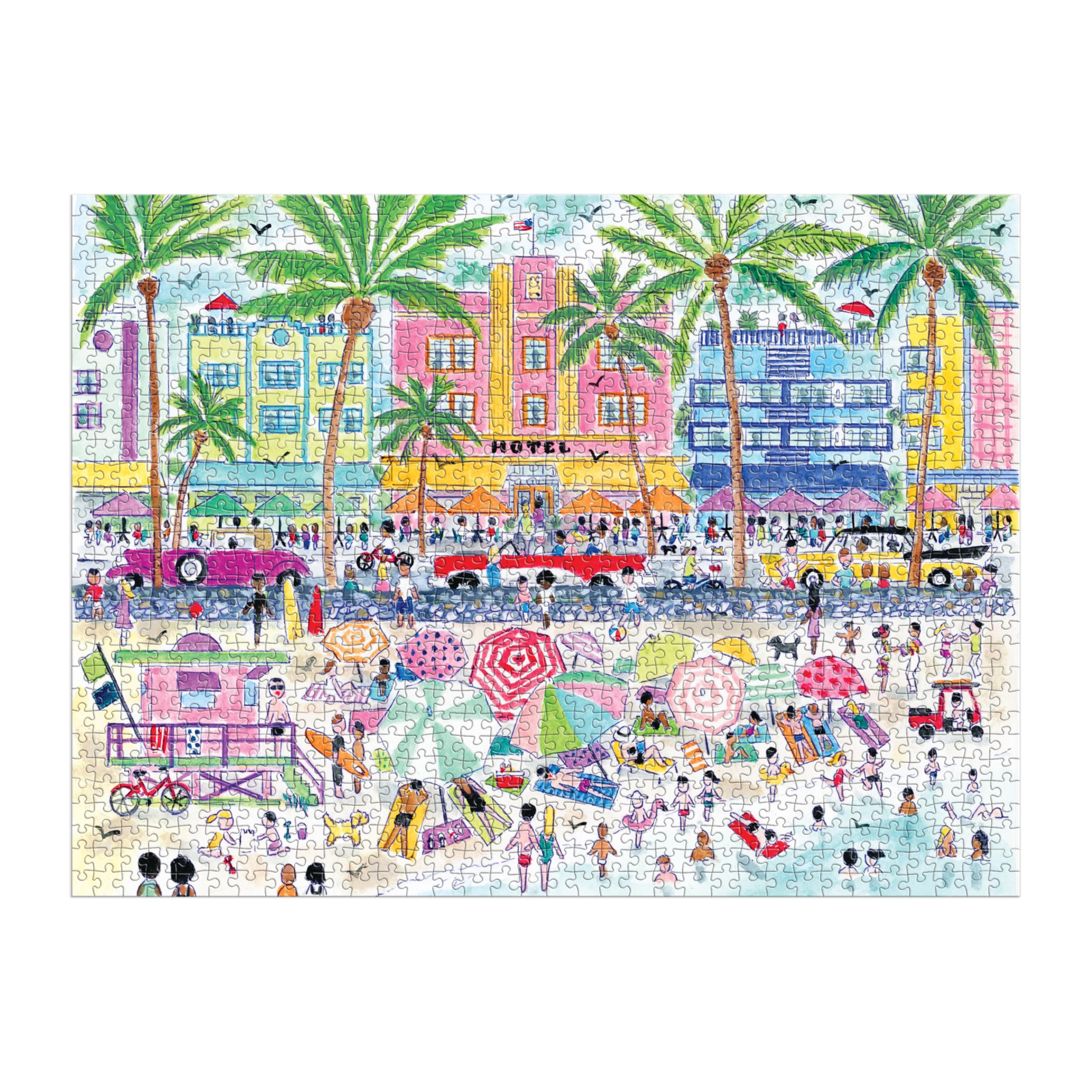 Galison Michael Storrings South Beach Miami Jigsaw Puzzle - 1000 Pieces 3
