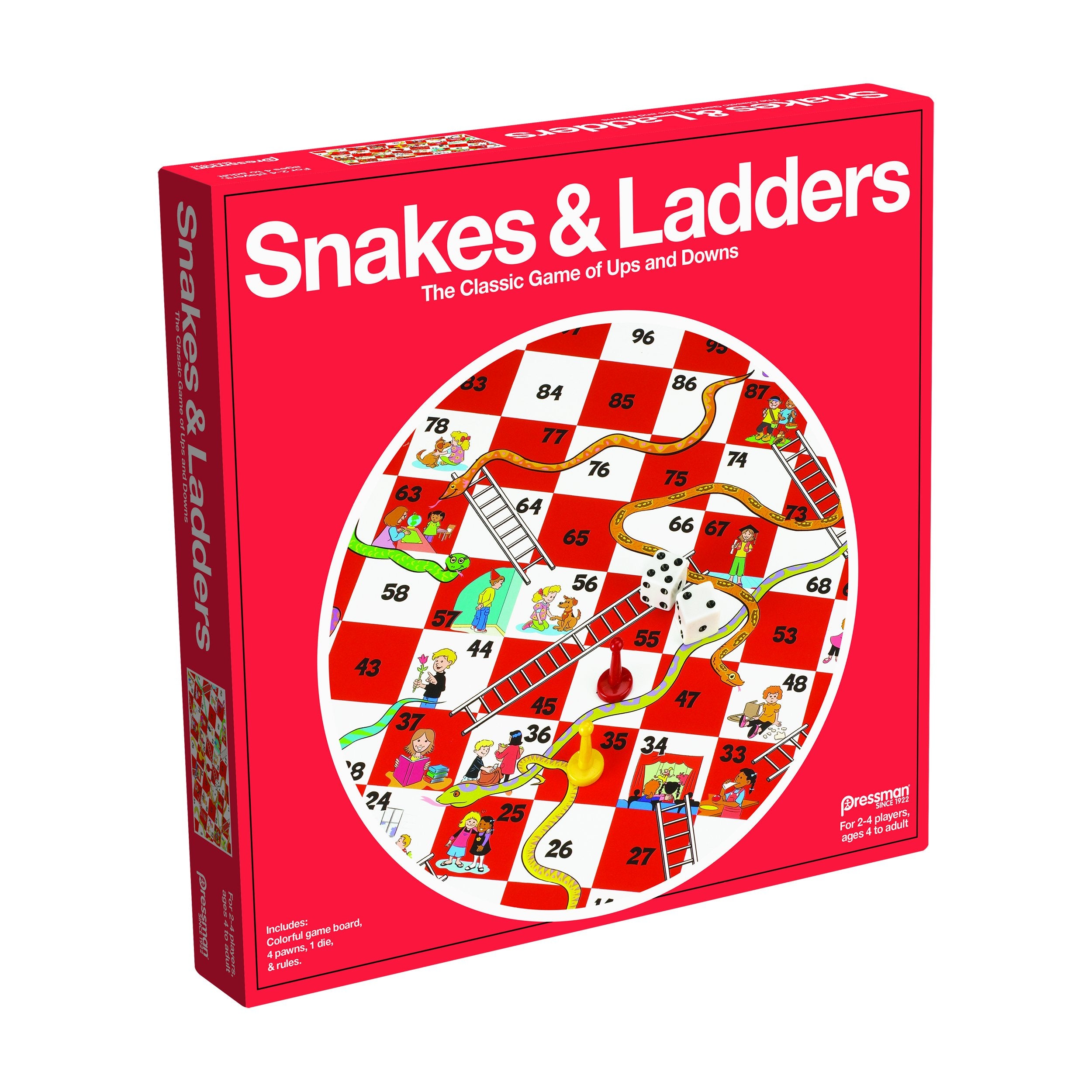 Pressman Snakes & Ladders Game for Kids - Classic Board Game for 2-4 Players 6