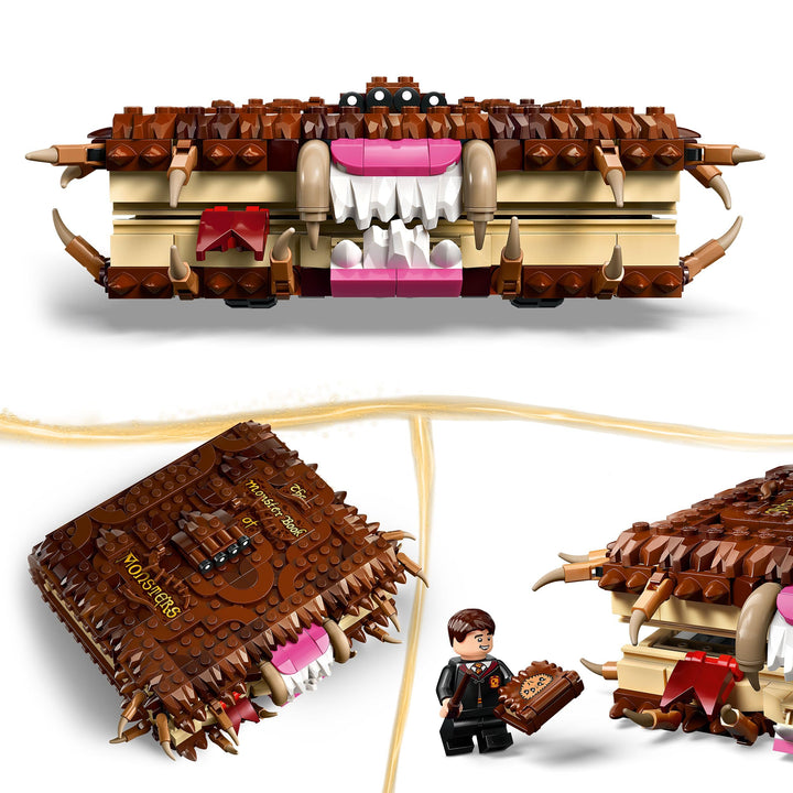 LEGO Harry Potter Chomping Monster Book of Monsters 76449 - Interactive Pull-Back Building Set for Kids 9+