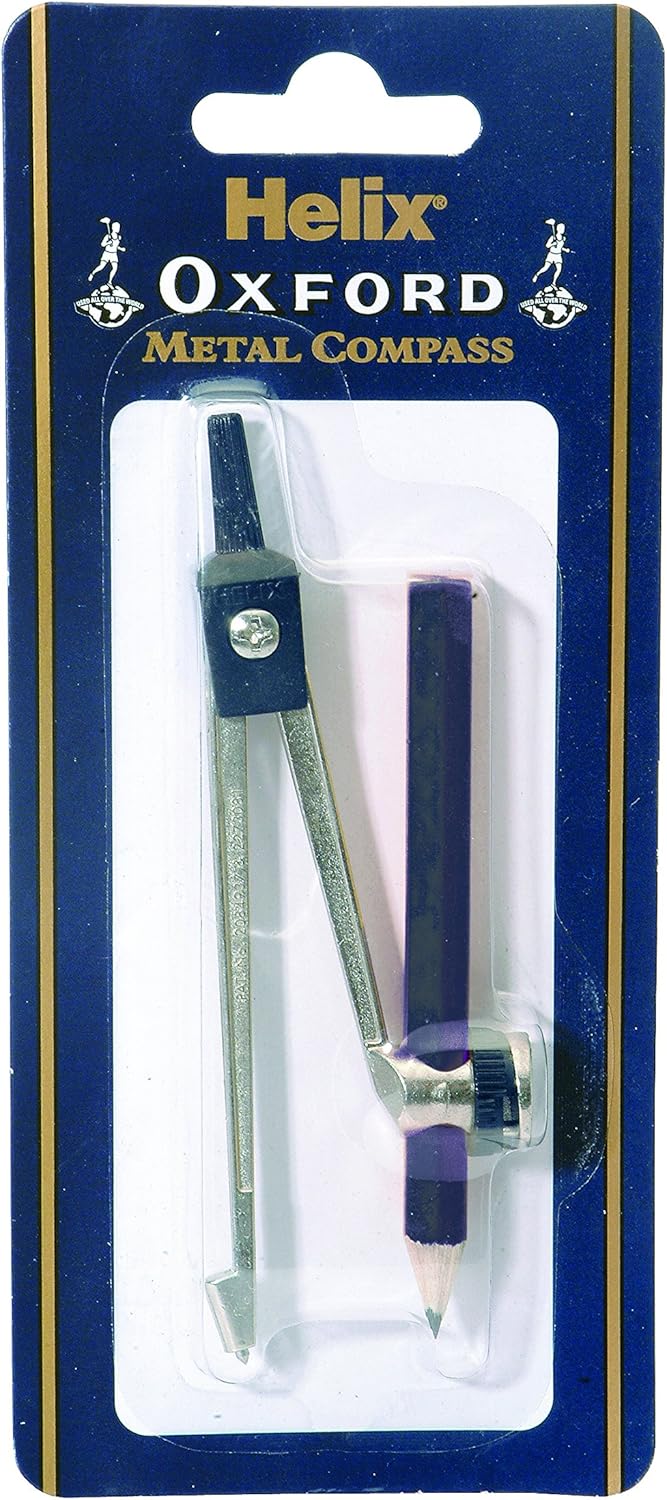 Helix Oxford Metal Compass & Pencil, Black