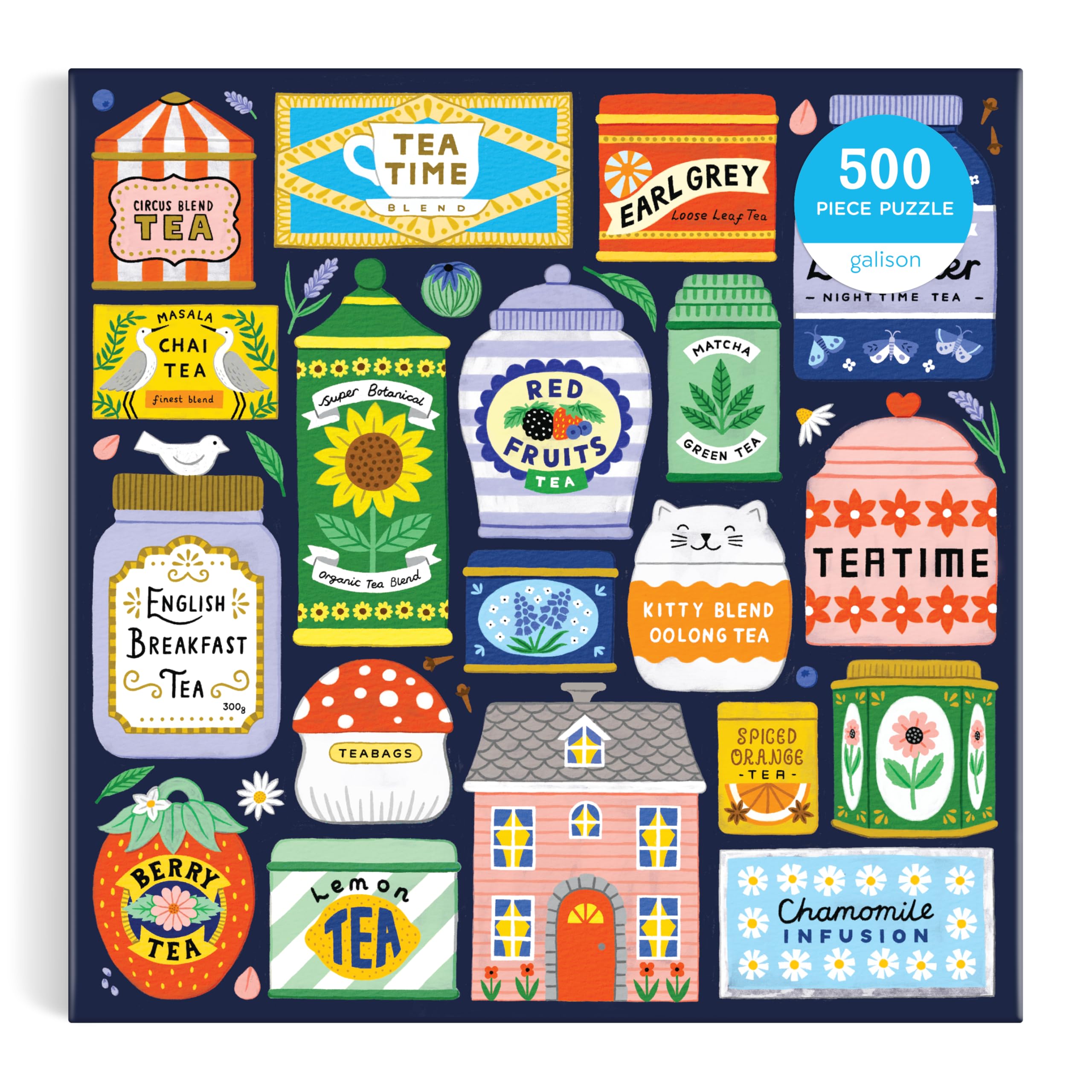 Galison Spot Of Tea 500 Piece Jigsaw Puzzle | 27" x 20" Finished Size | Recycled Materials 5