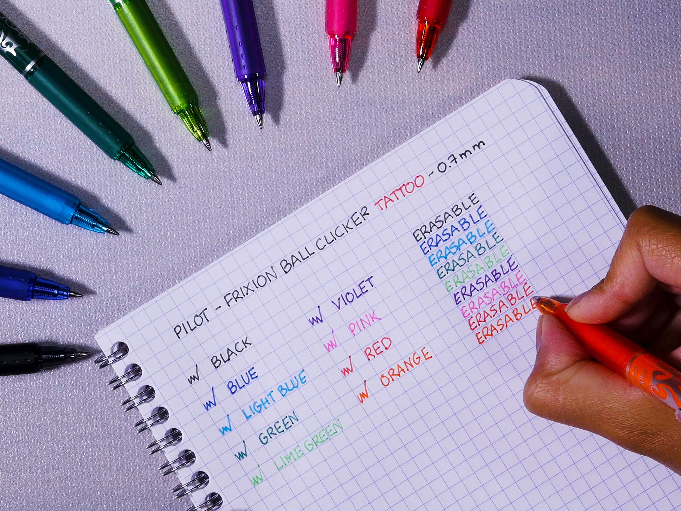 PILOT FriXion Clicker Erasable Rollerball Pen - 0.7mm Medium Point, Blue Ink | Pack of 5 6