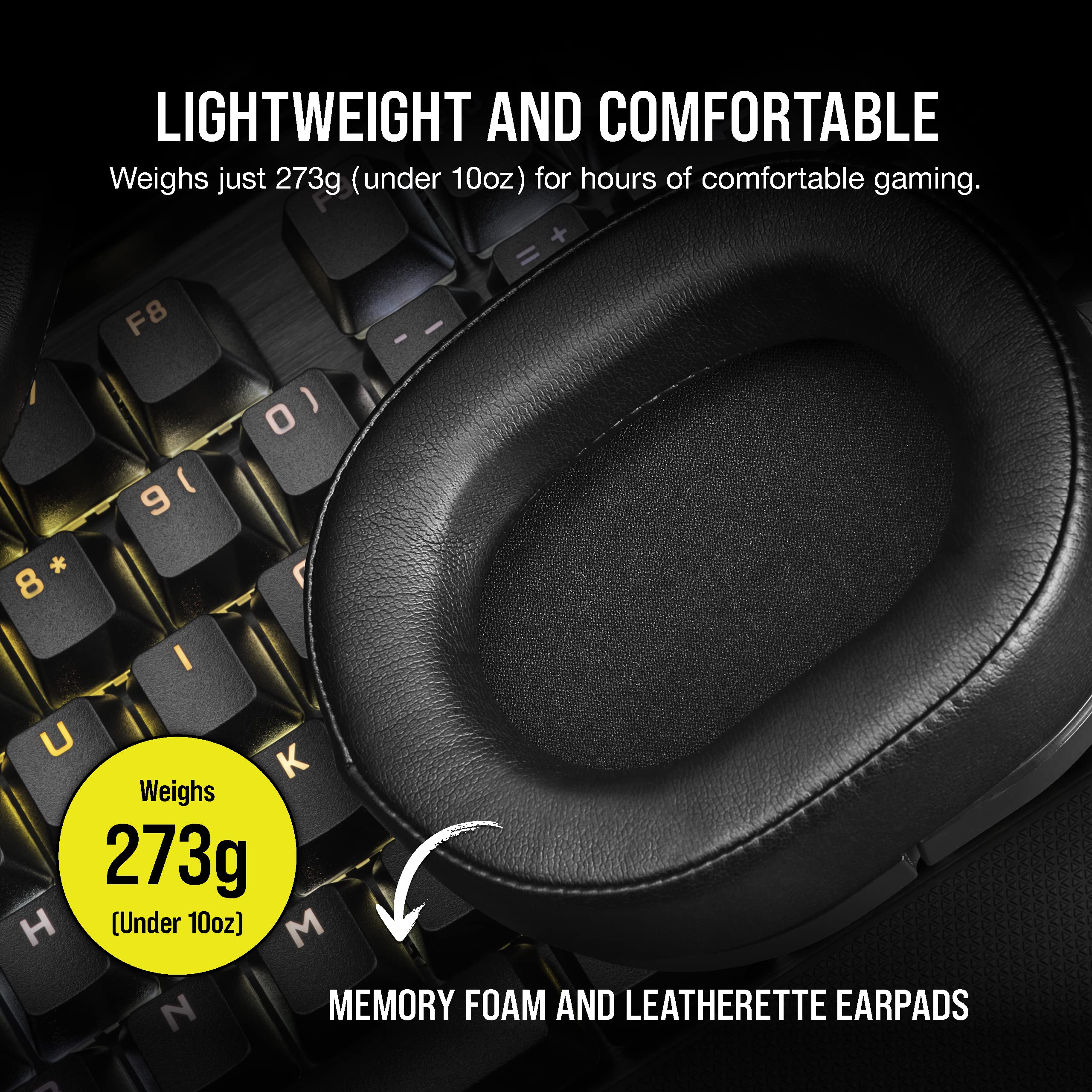Corsair HS55 SURROUND Gaming Headset - Dolby 7.1 Surround Sound | Lightweight | Multi-Platform 5