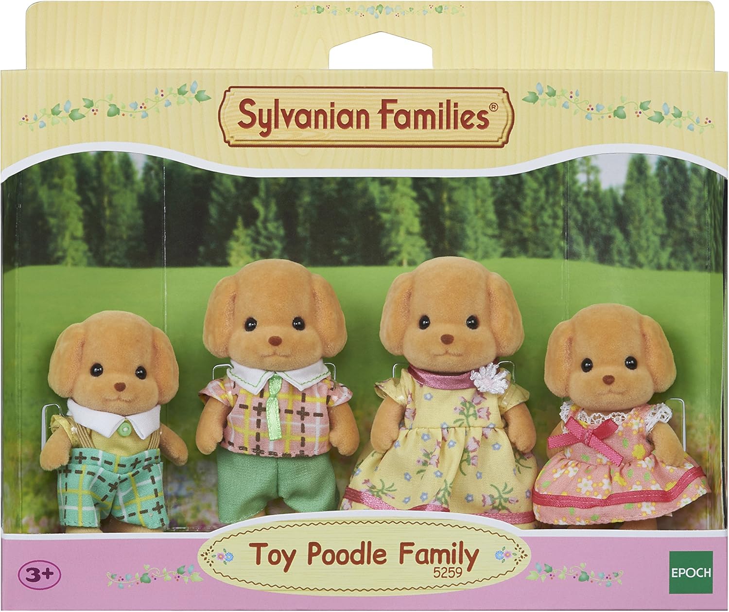 Sylvanian Families Toy Poodle Family - 4-Piece Playset with Story Book 4