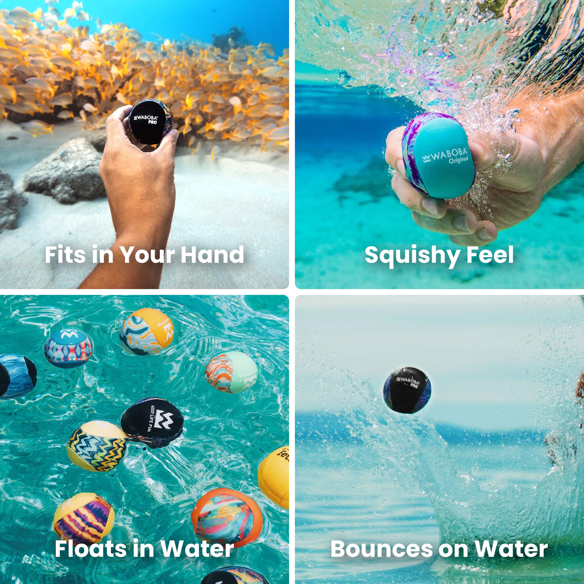 Waboba Pro Water Bouncing Ball - High Performance Skipping & Bouncing | Blue Waves 4