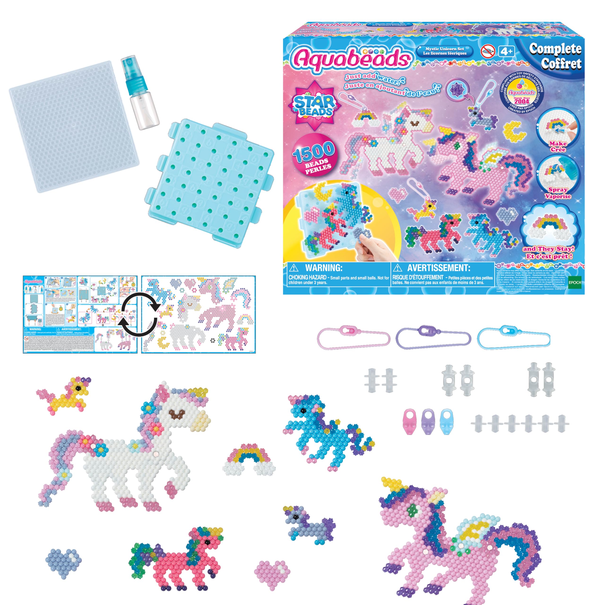Aquabeads Mystic Unicorn Set - 1500+ Beads in 24 Colors | Ages 4+