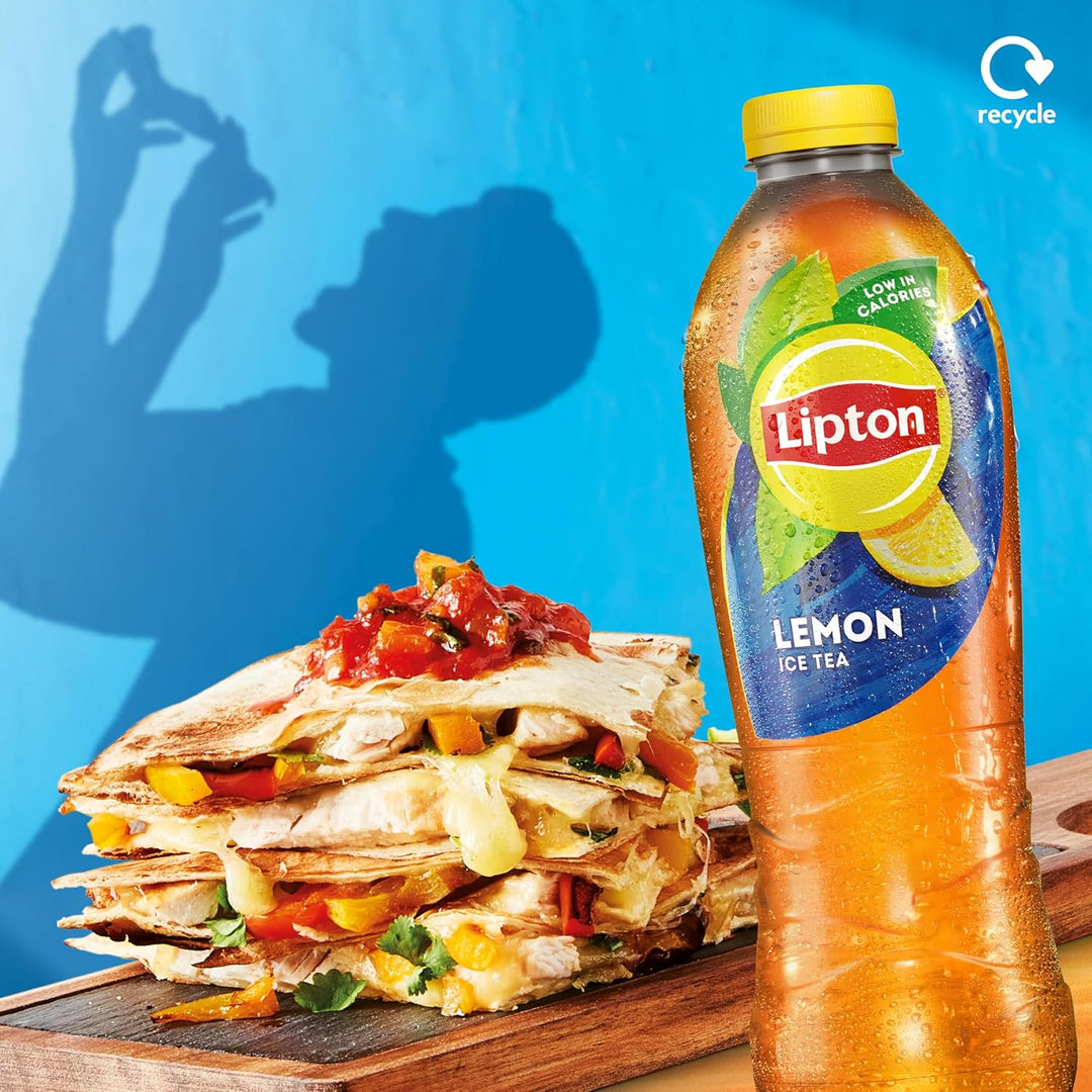 Lipton Ice Tea Lemon 1.25L Bottle - Refreshing Black Tea with Real Lemon Juice