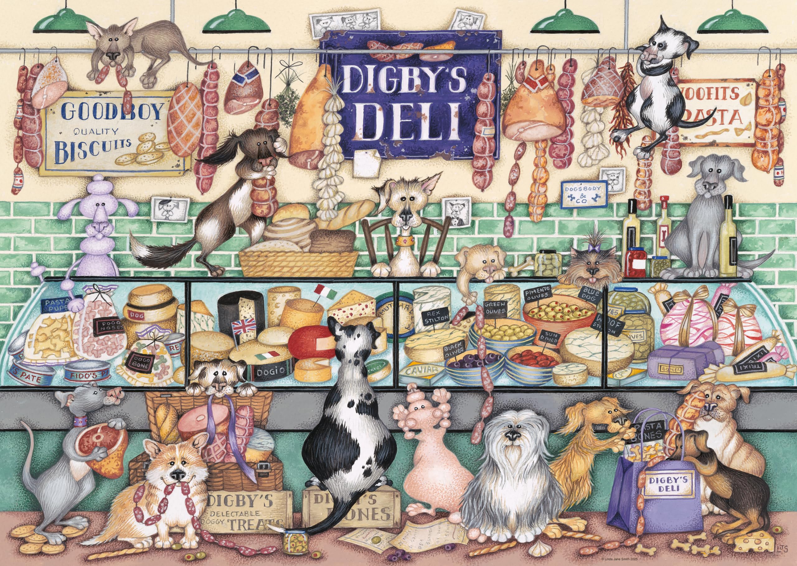 Ravensburger Dapper Dogs No.1 Digby's Deli 1000 Piece Jigsaw Puzzle 1