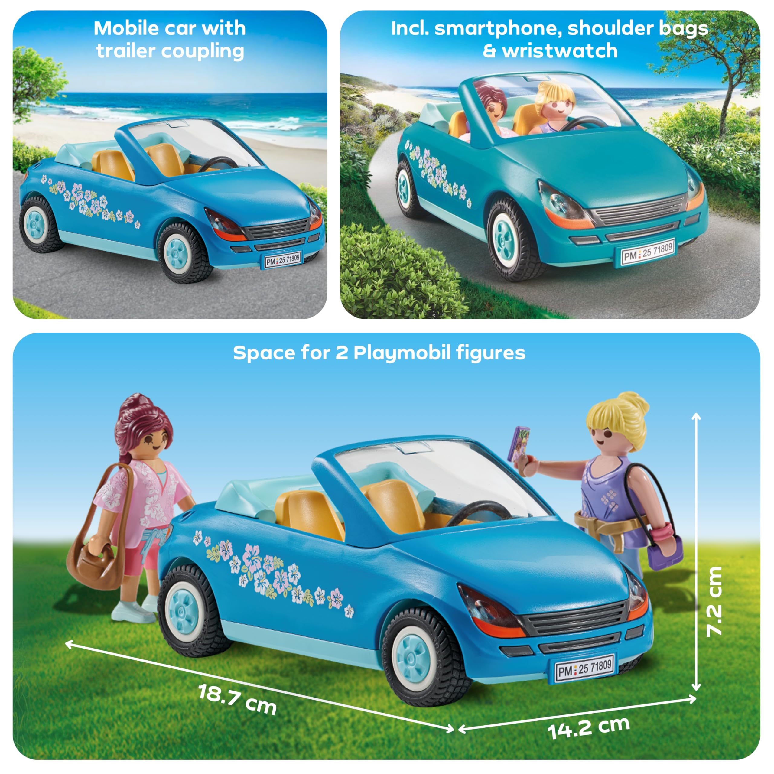 PLAYMOBIL Convertible Adventure 71809 - Toy Car Playset for Kids 4+ 8