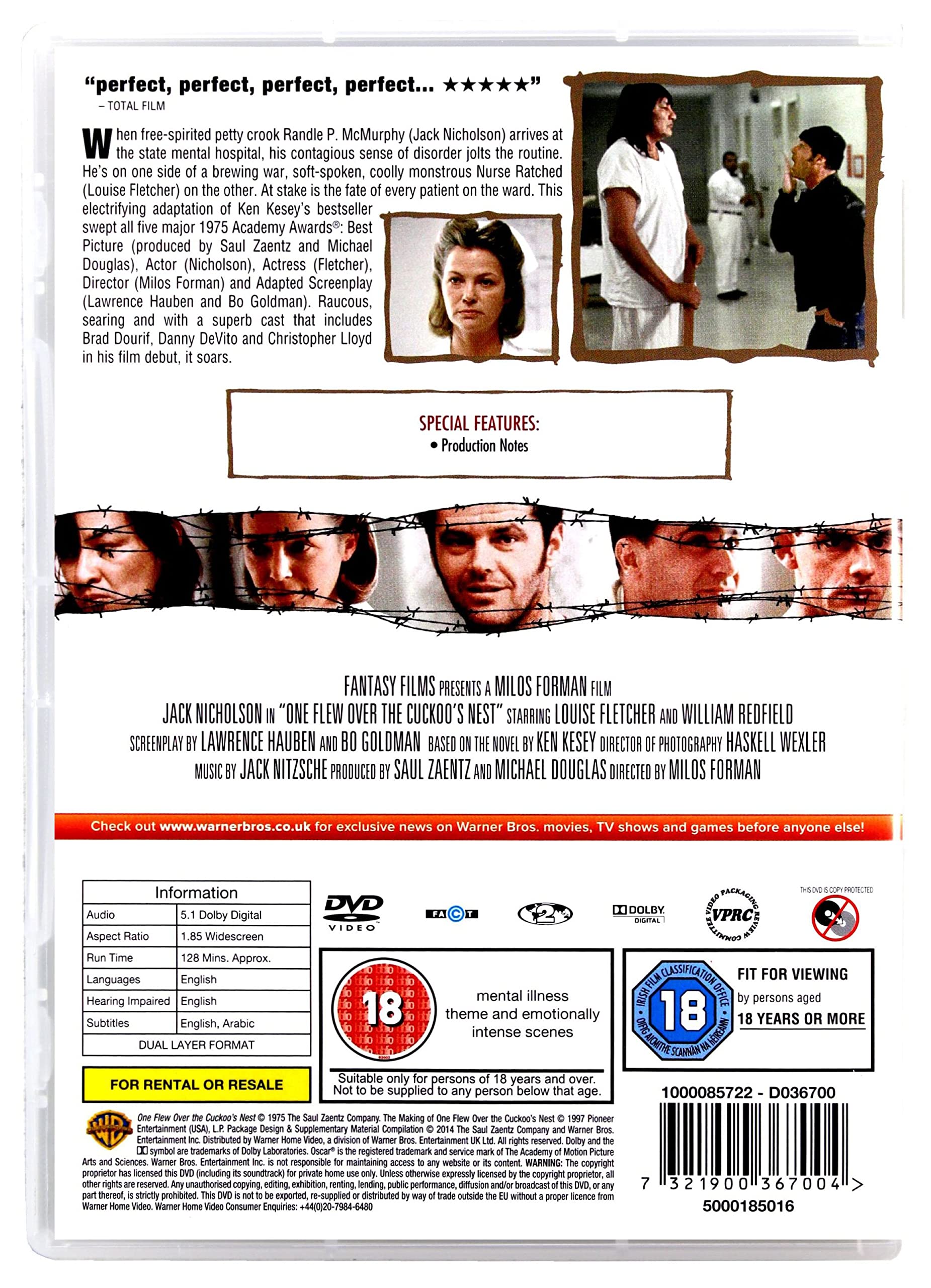 One Flew Over The Cuckoo's Nest [DVD]