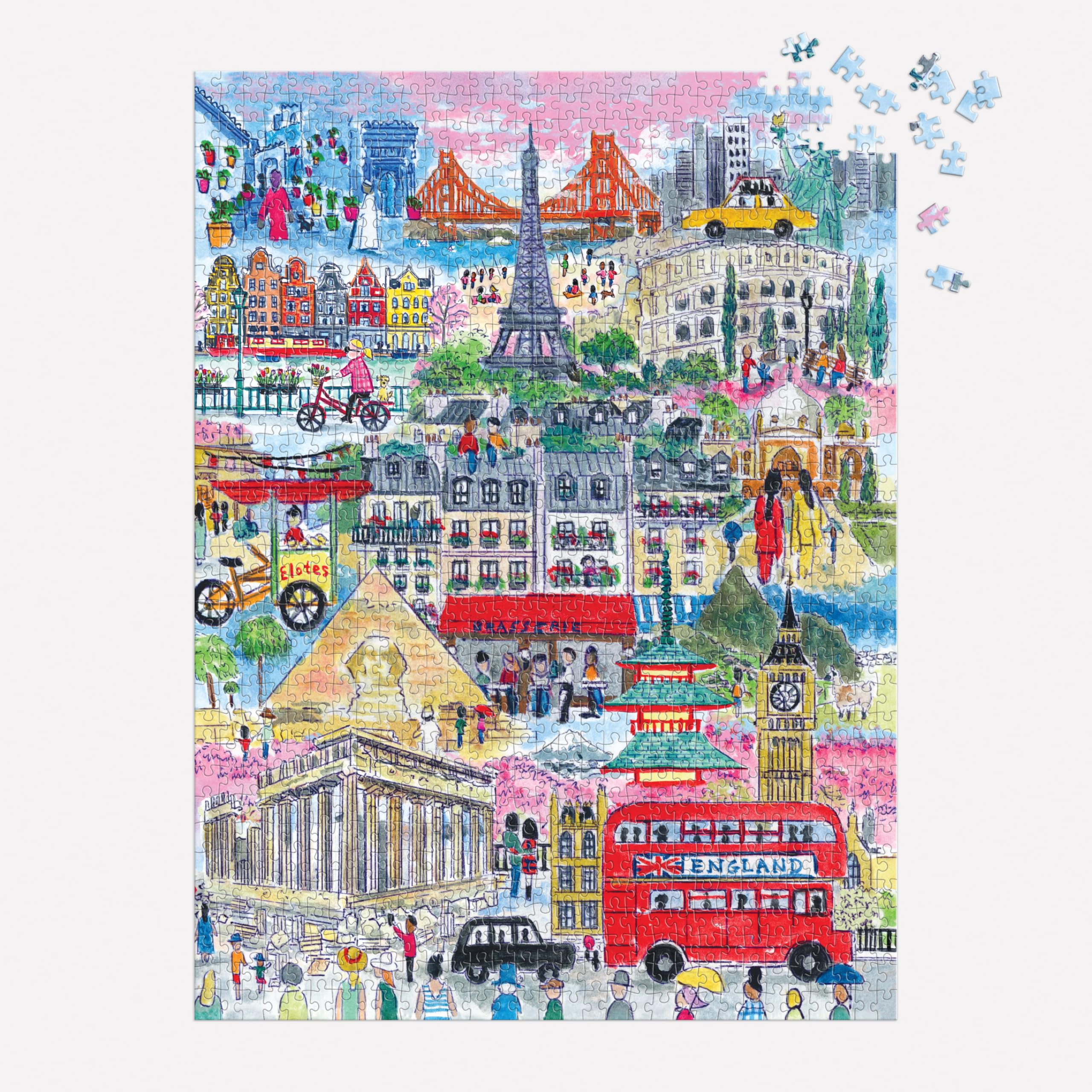Galison Cities Around The World Jigsaw Puzzle - 1000 Pieces | Vibrant Artwork | 27" x 20" 6