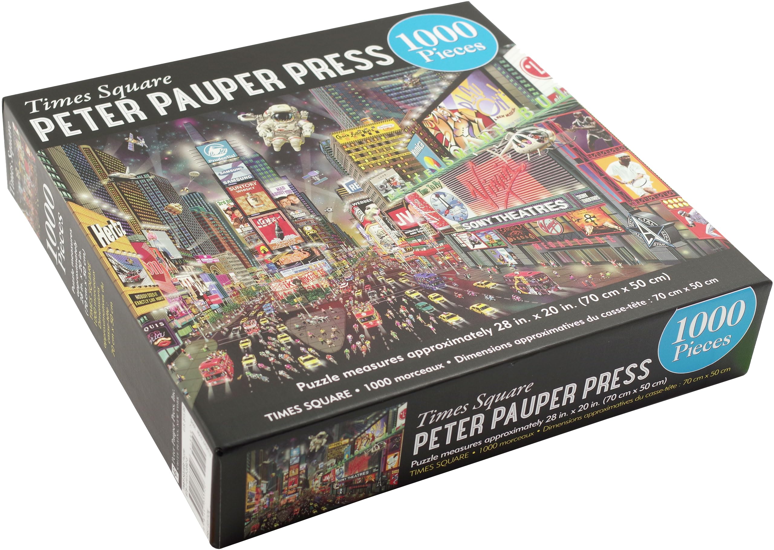 Peter Pauper Press Times Square Jigsaw Puzzle - 1000 Pieces | Linen Texture | Includes Poster 3