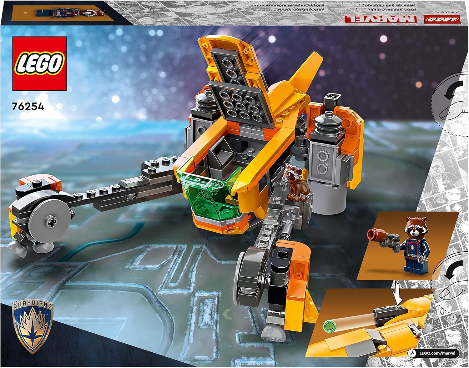 LEGO Marvel Baby Rocket's Ship 76254 - Guardians of the Galaxy Buildable Space Toy for Kids 8+ 7