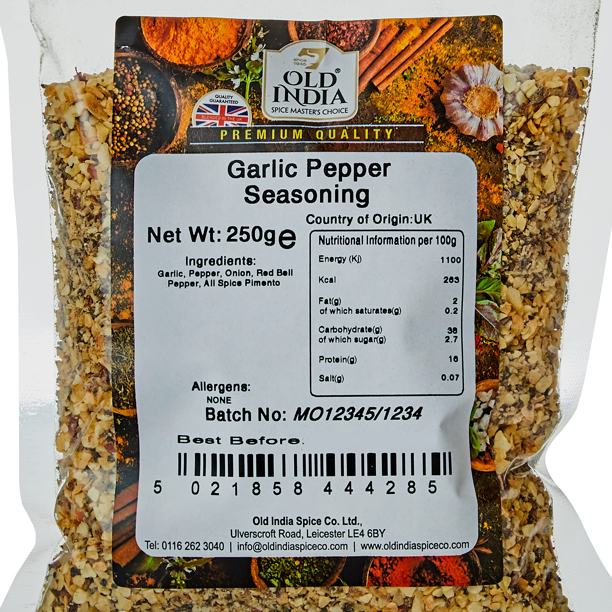 Old India Garlic Pepper Seasoning - 100% Natural Indian Spice Blend | 250g