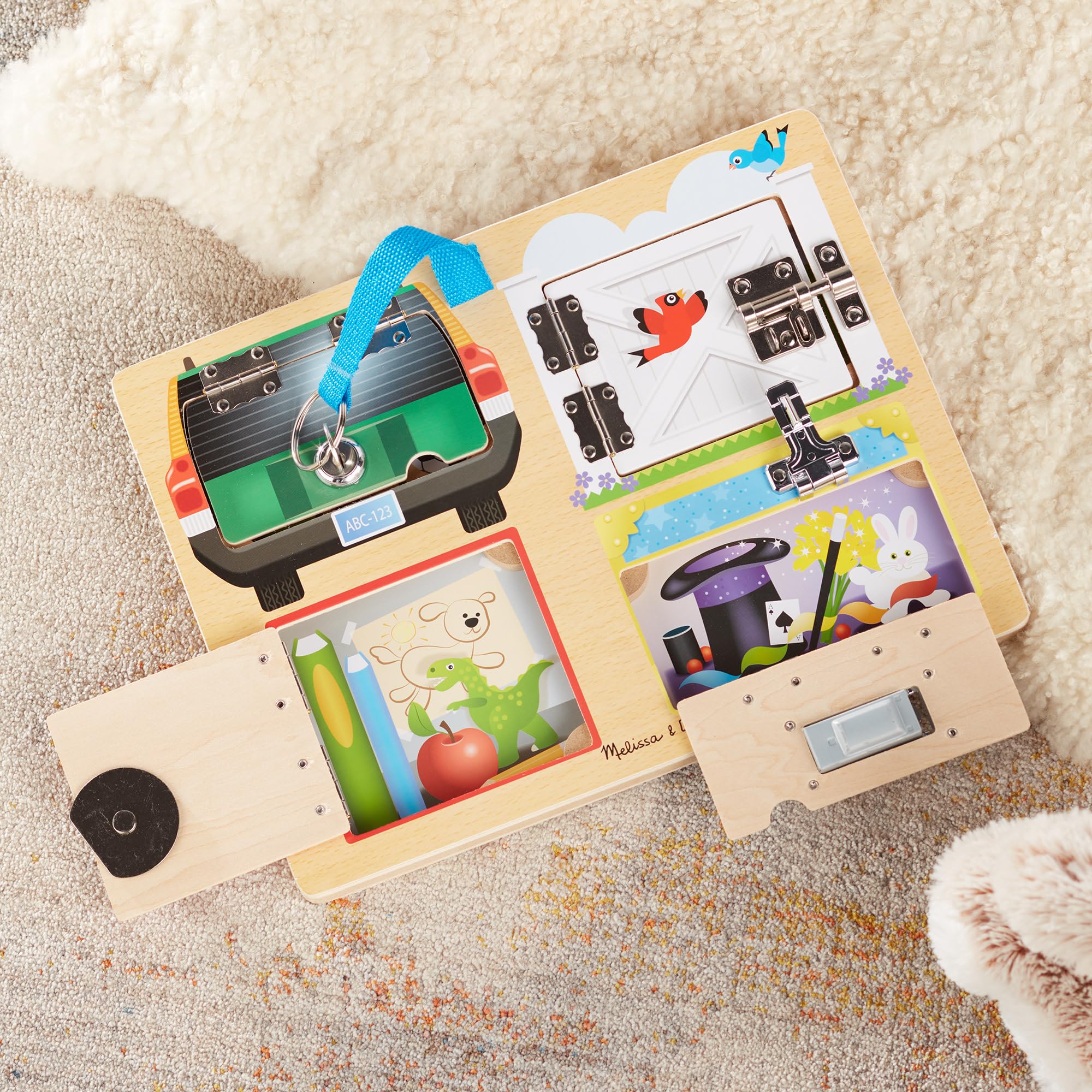 Melissa & Doug Locks & Latches Board - Educational Wooden Toy for Ages 3+ 11