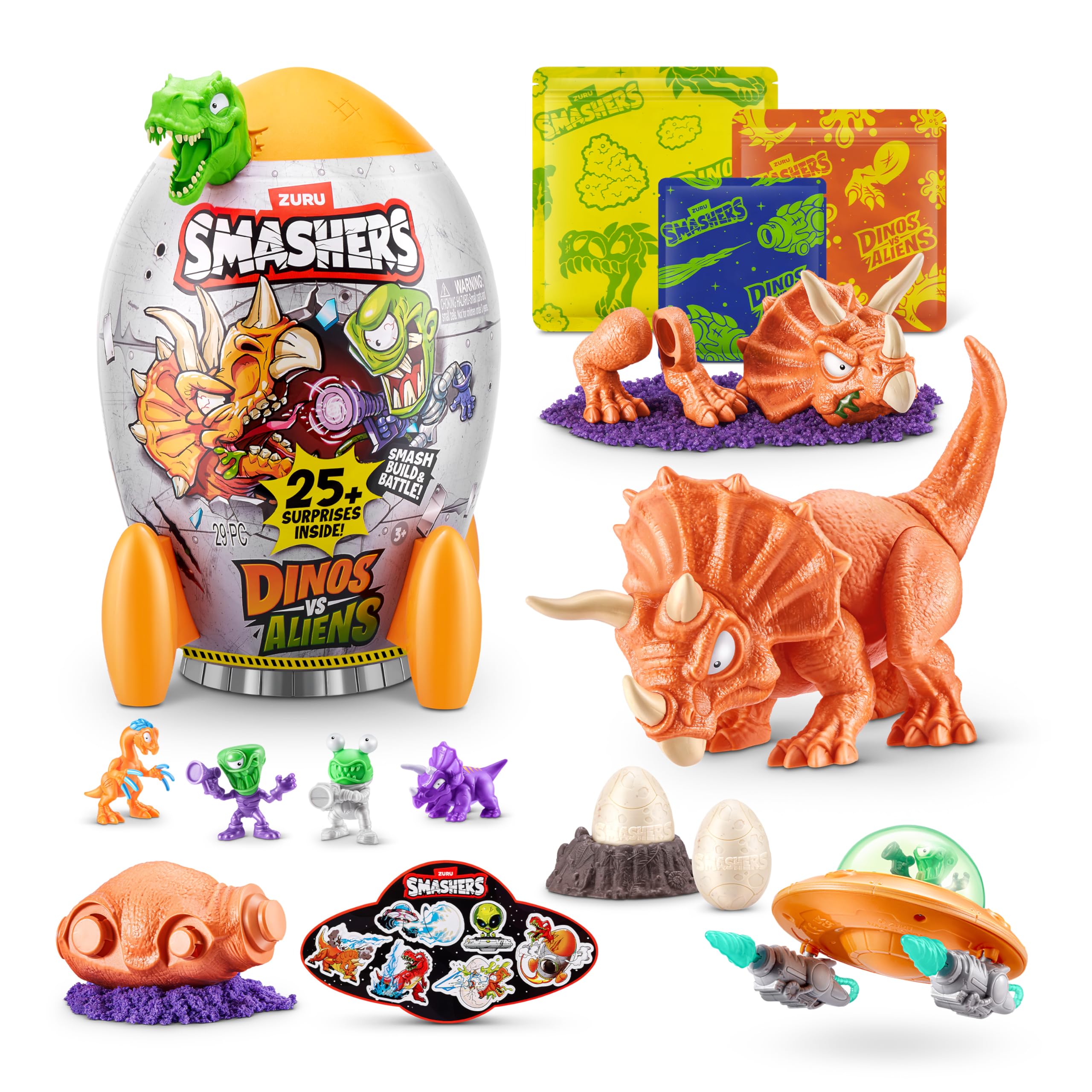 Smashers Dino vs Aliens Medium - Triceratops Smashable Egg Toy by ZURU 8
