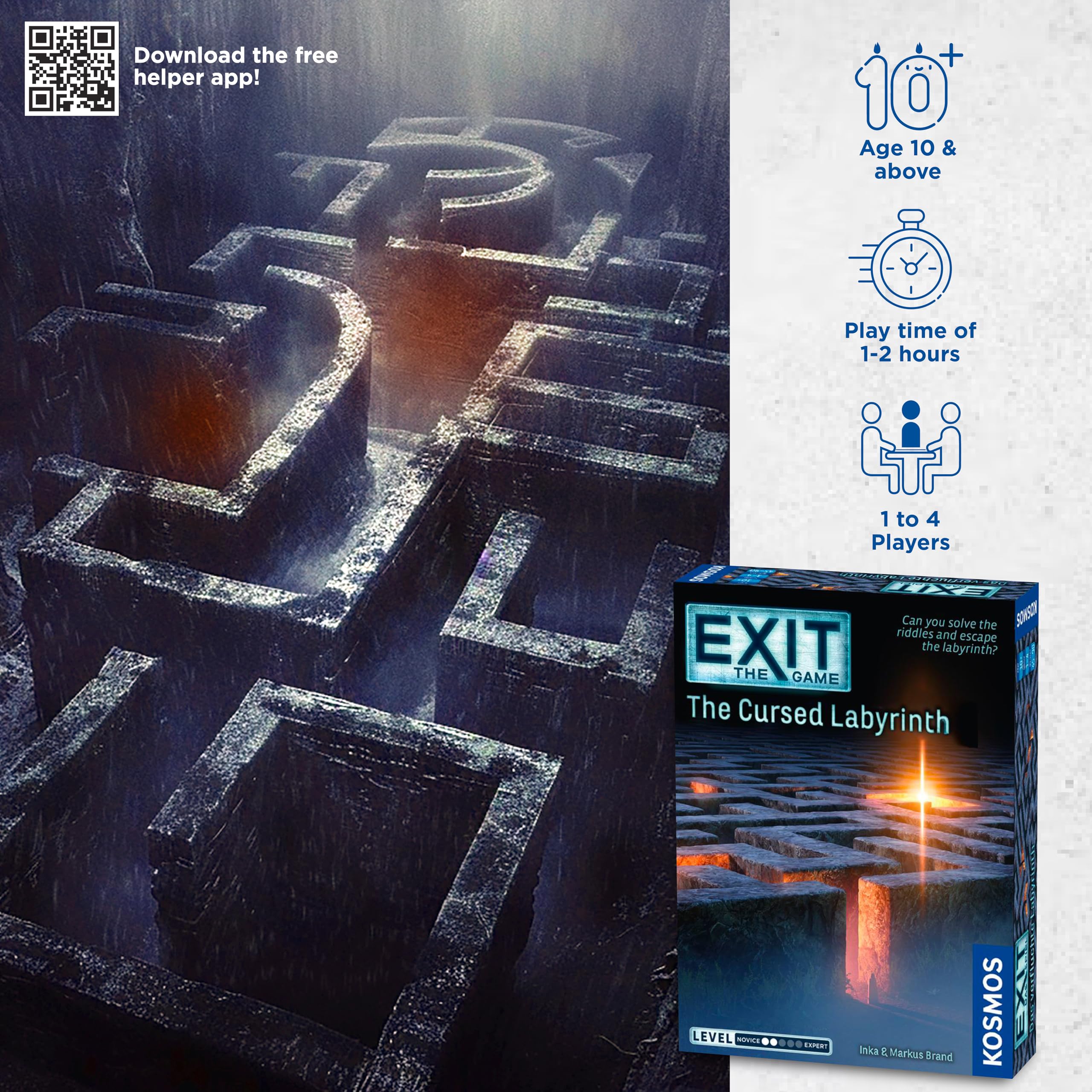 Thames & Kosmos EXIT: The Cursed Labyrinth - Level 2 Escape Room Game | 1-4 Players | Ages 10+