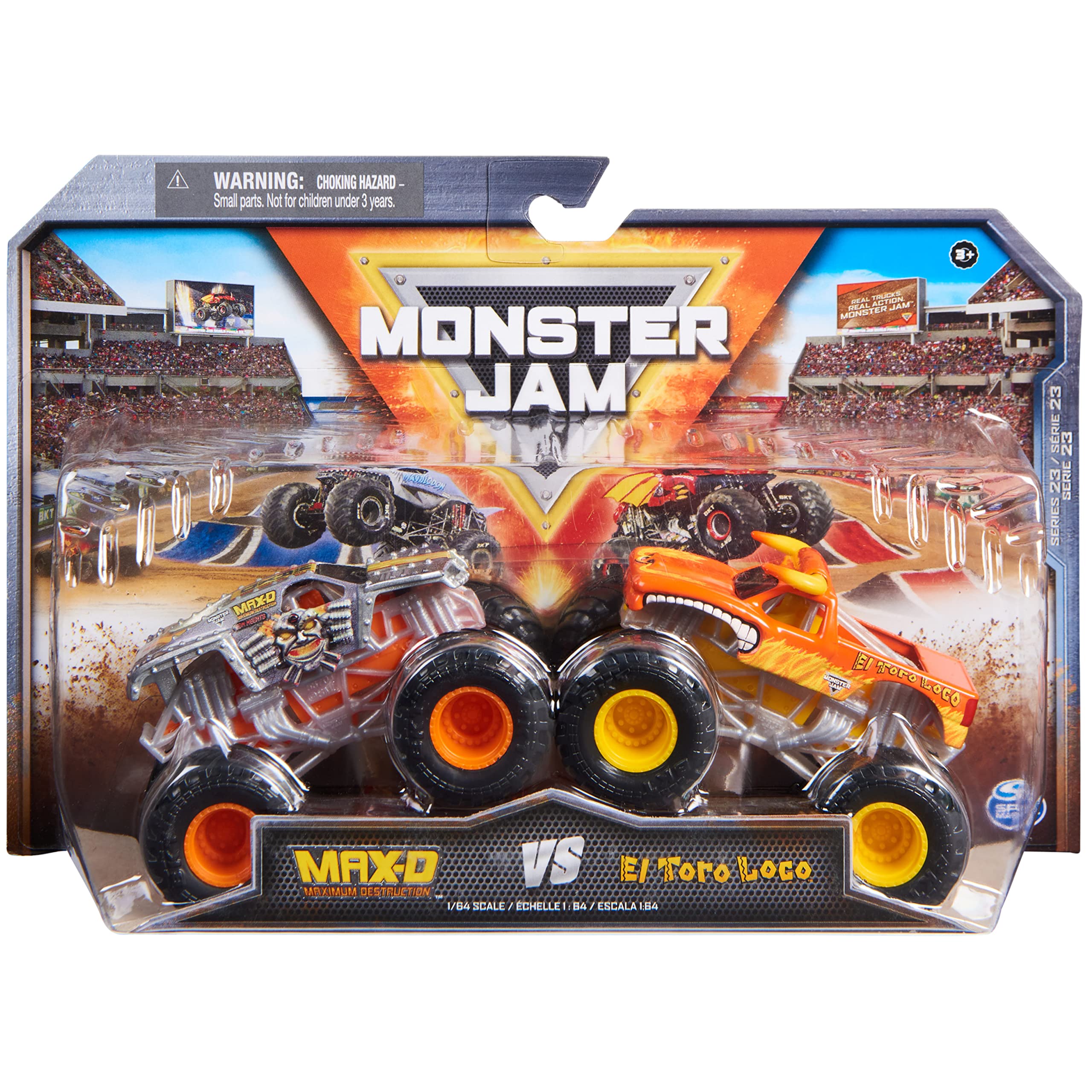 Monster Jam Max-D vs. El Toro Loco 1:64 Scale Monster Trucks - 2-Pack Set for Kids 10