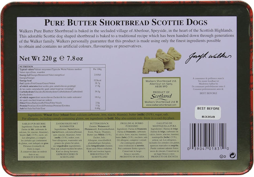 Walkers Shortbread Rocking Scottie Tin - Scottie Dog Collectible Tin (1831)