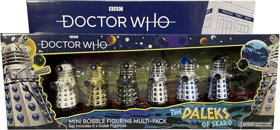 Sporting Profiles Doctor Who The Daleks of Skaro Bobble Figure 6 Pack Gift Set