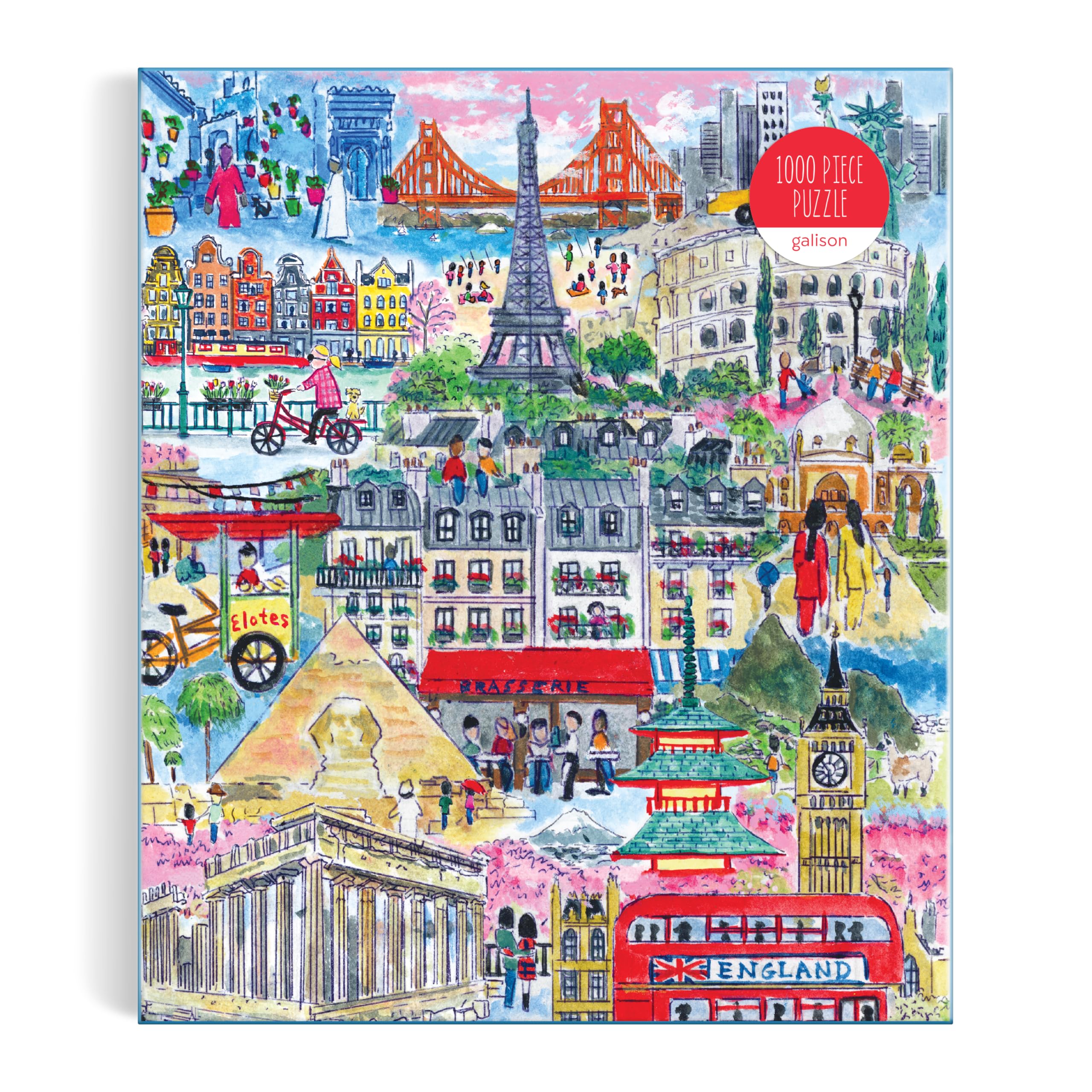 Galison Cities Around The World Jigsaw Puzzle - 1000 Pieces | Vibrant Artwork | 27" x 20" 5