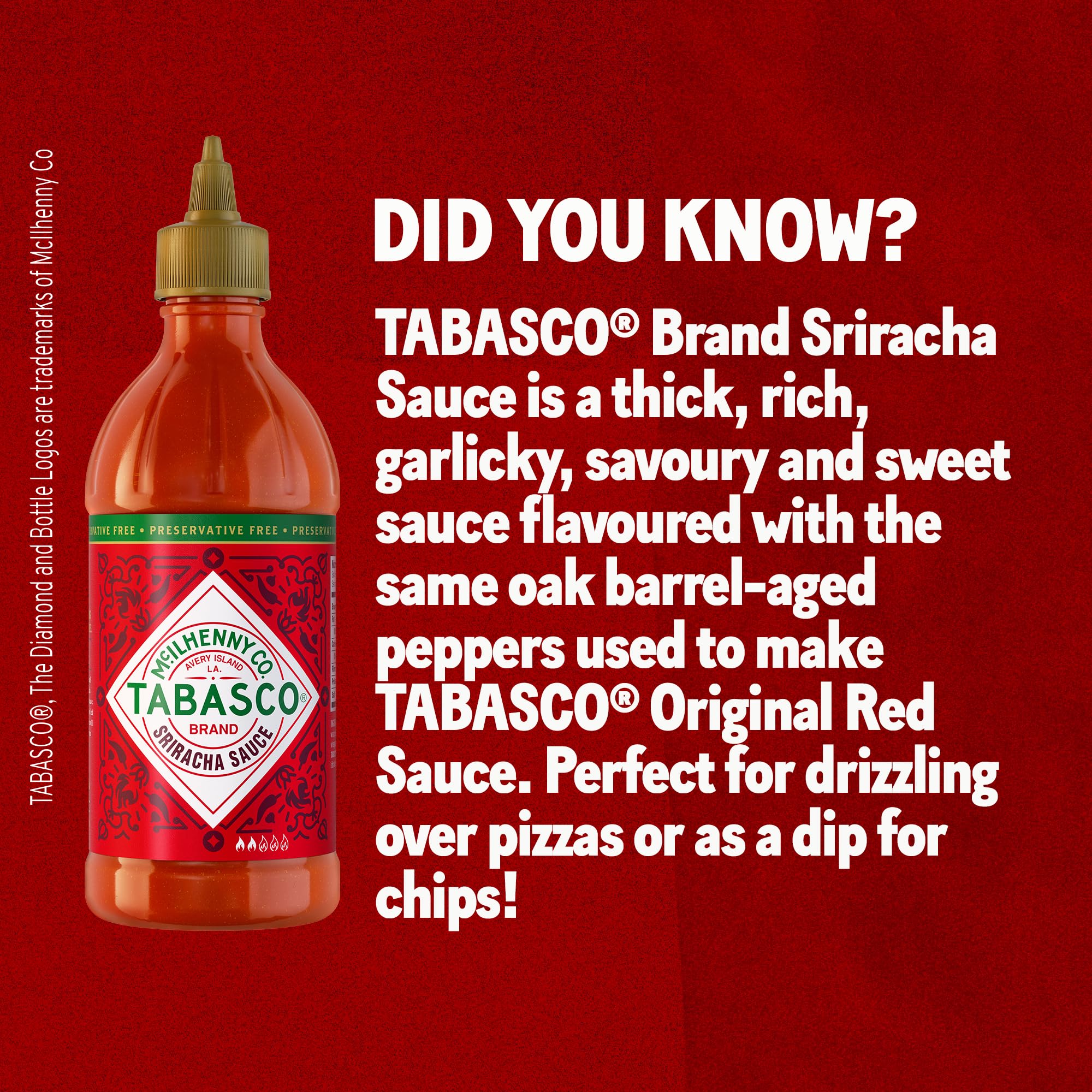 Tabasco Sriracha Hot Chilli Sauce - Fusion of Tabasco & Sriracha | 256ml Squeezy Bottle 2