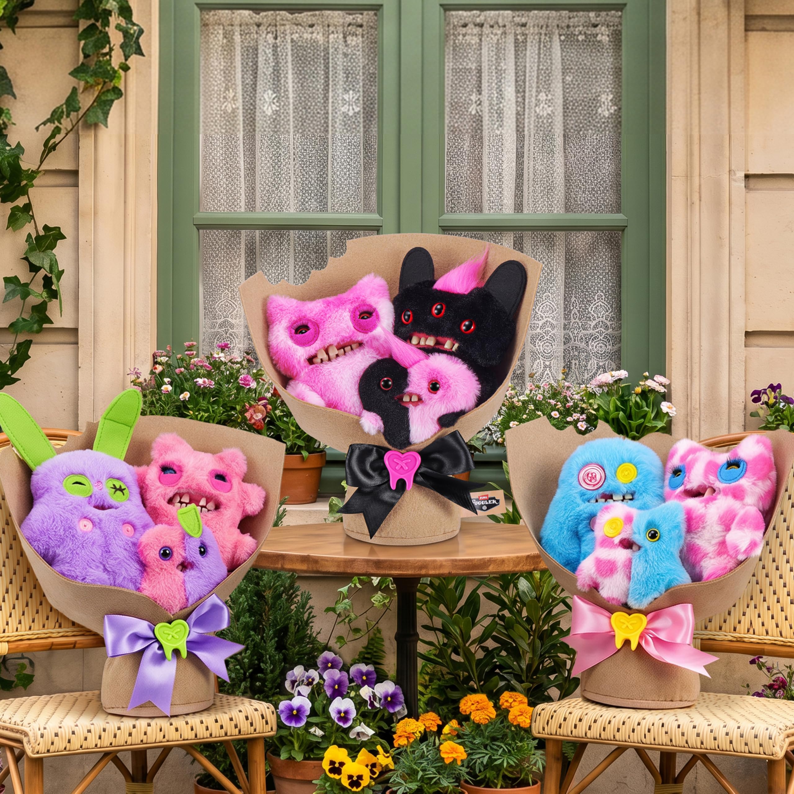 Fuggler Bouquets - 2 x 9 inch & 1 x 3.5 inch Soft Dolls Set 4