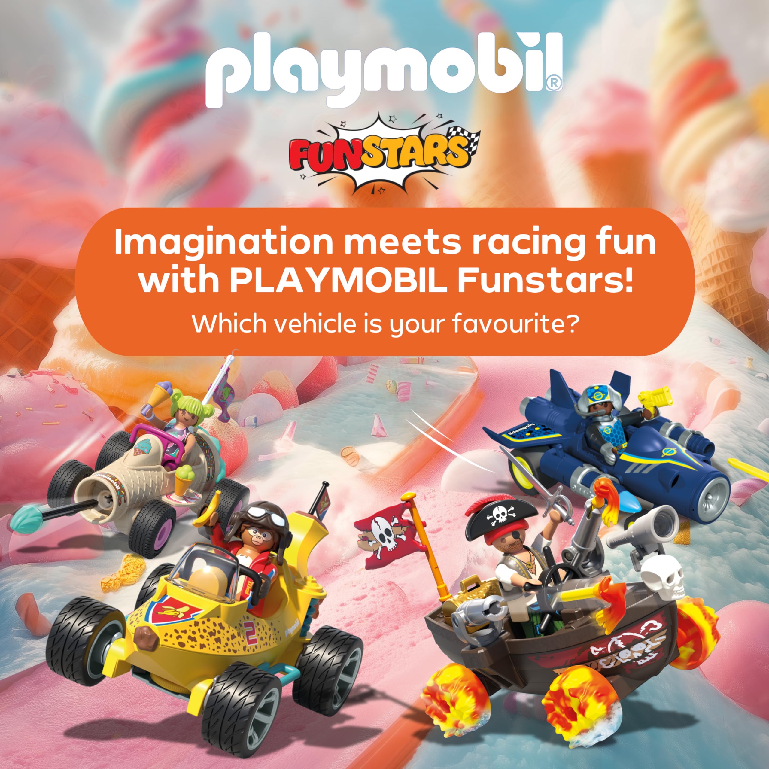 Playmobil Funstars Racing Ice Cream Cone Action Figure | Ages 4+ | Model 71718 6