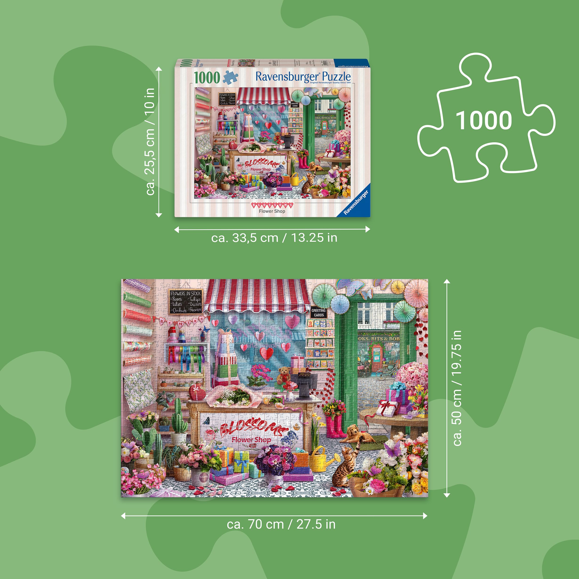 Ravensburger Blossoms Flower Shop 1000 Piece Jigsaw Puzzle - Tetiana Bulba 7