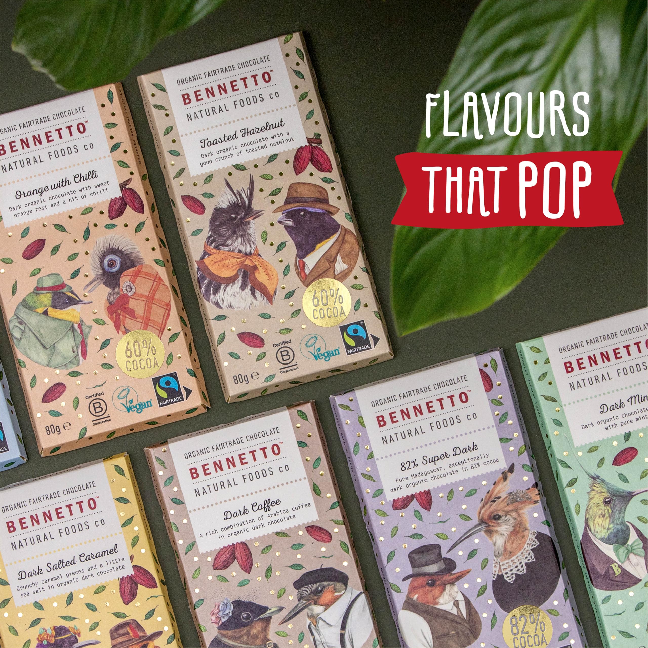 Bennetto Dark Salted Caramel Chocolate Bar - Organic Fairtrade Vegan Dark Chocolate with Sea Salt, 80g 11