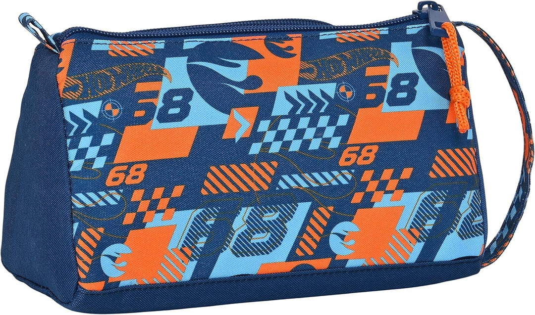 HOT WHEELS Speed Club Pencil Case with Foldable Pocket – Kids' Stationery Organizer