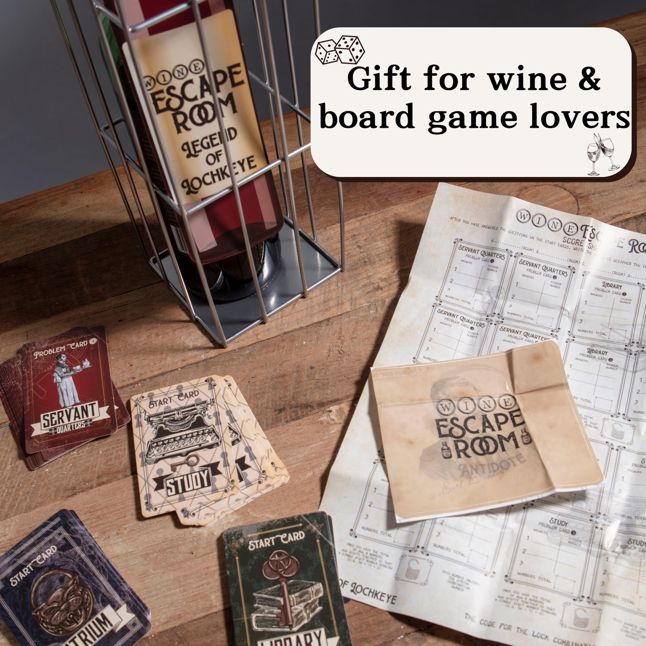 Boxer Gifts Wine Escape Room Game - Bottle Puzzle Box for Adults | Metal Cage | 54 Cards 5