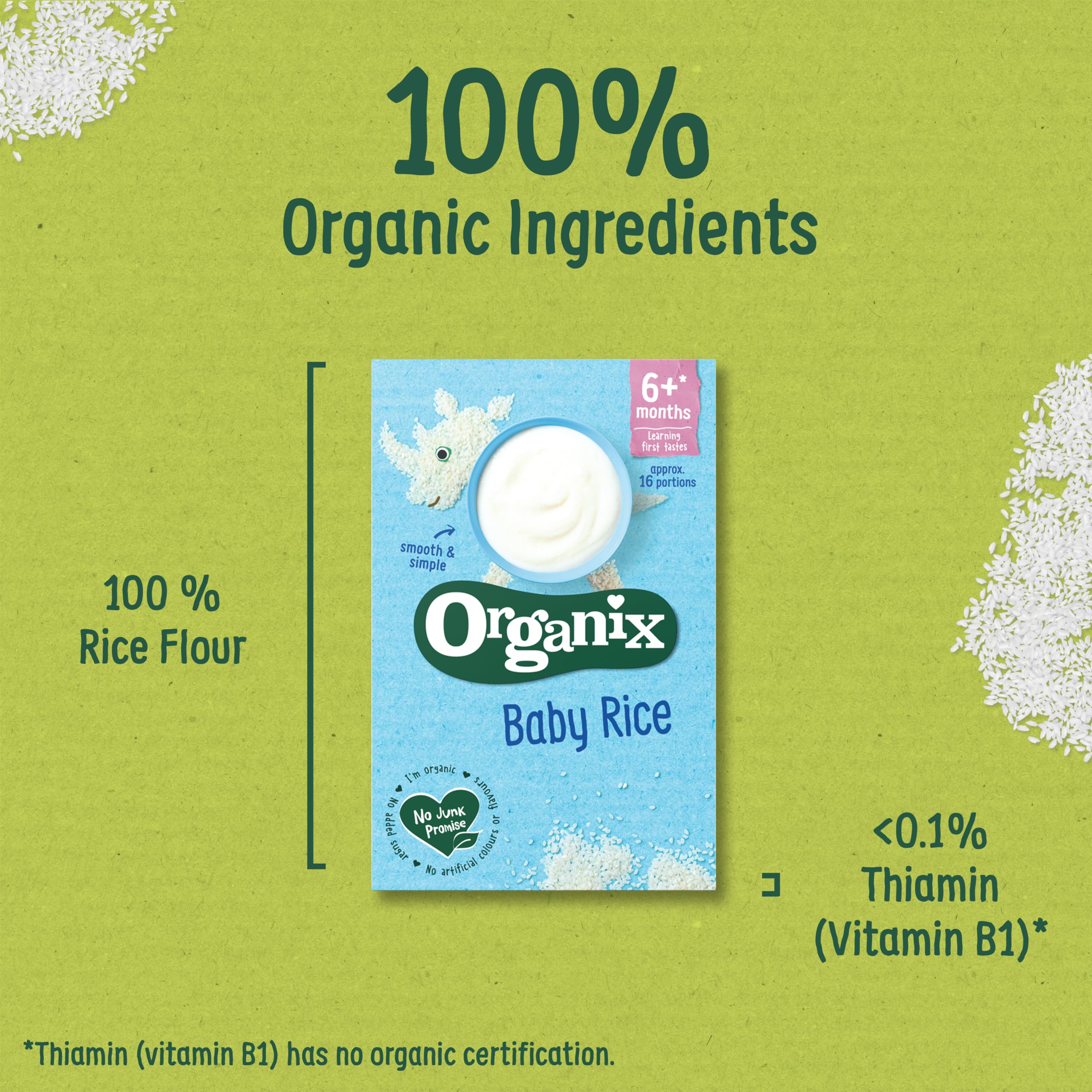 Organix Baby Rice Organic Weaning Snack for 6+ Months - 100g (Pack of 5) 8