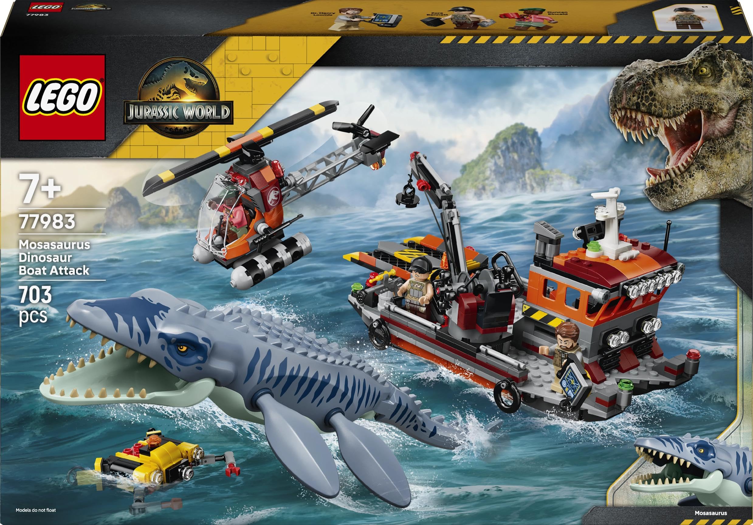LEGO Jurassic World Mosasaurus Dinosaur Boat Attack Building Set (7+) - 77983 6
