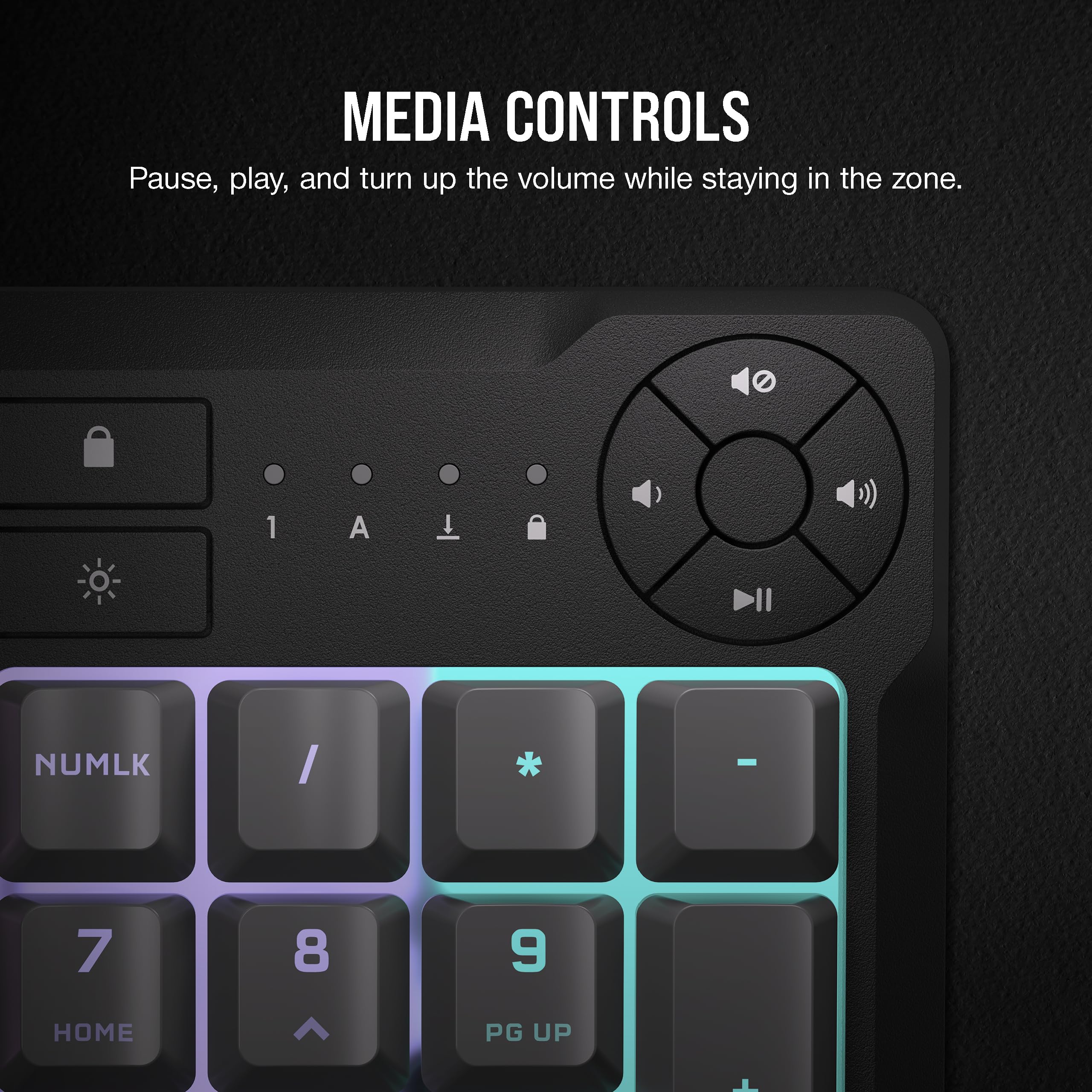 Corsair K55 CORE RGB Gaming Keyboard - Membrane, RGB Backlit, Spill Resistant 3