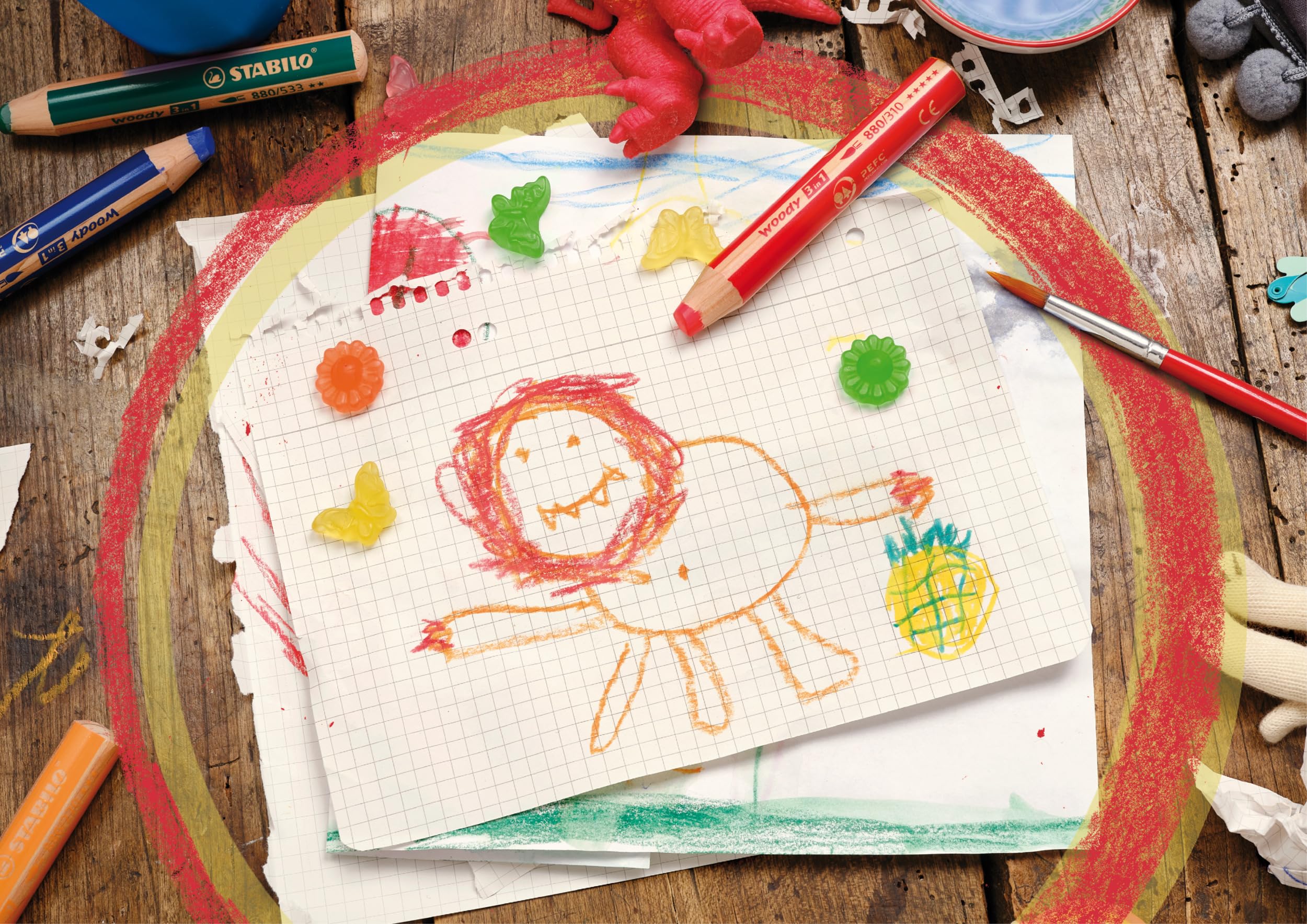 STABILO woody 3-in-1 Multi-talented Coloured Pencils - Pastel Assortment | 6 Count 4
