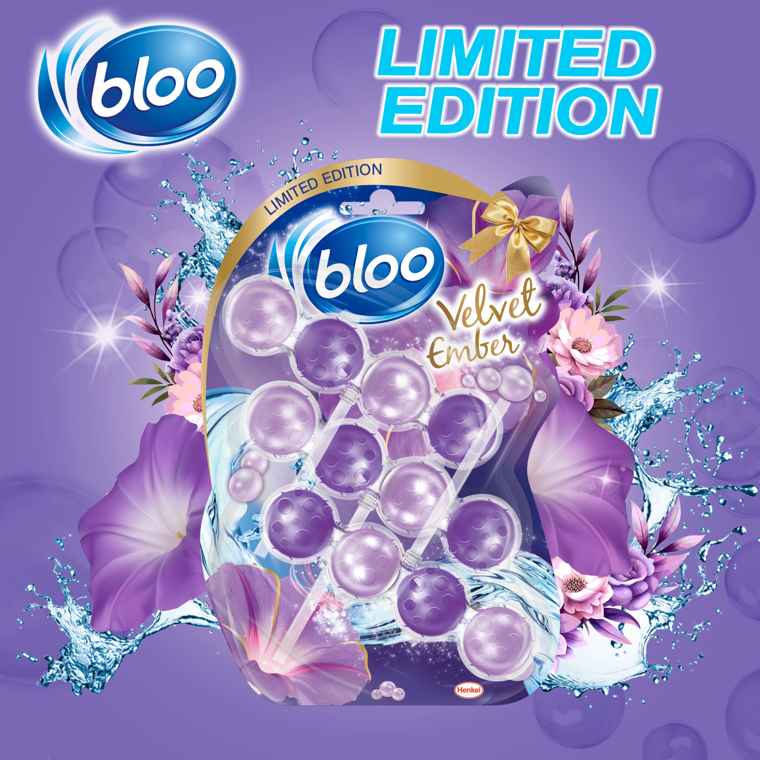 Bloo Limited Edition Velvet Ember Toilet Rim Block - 4 Function Formula | 3x50g 2