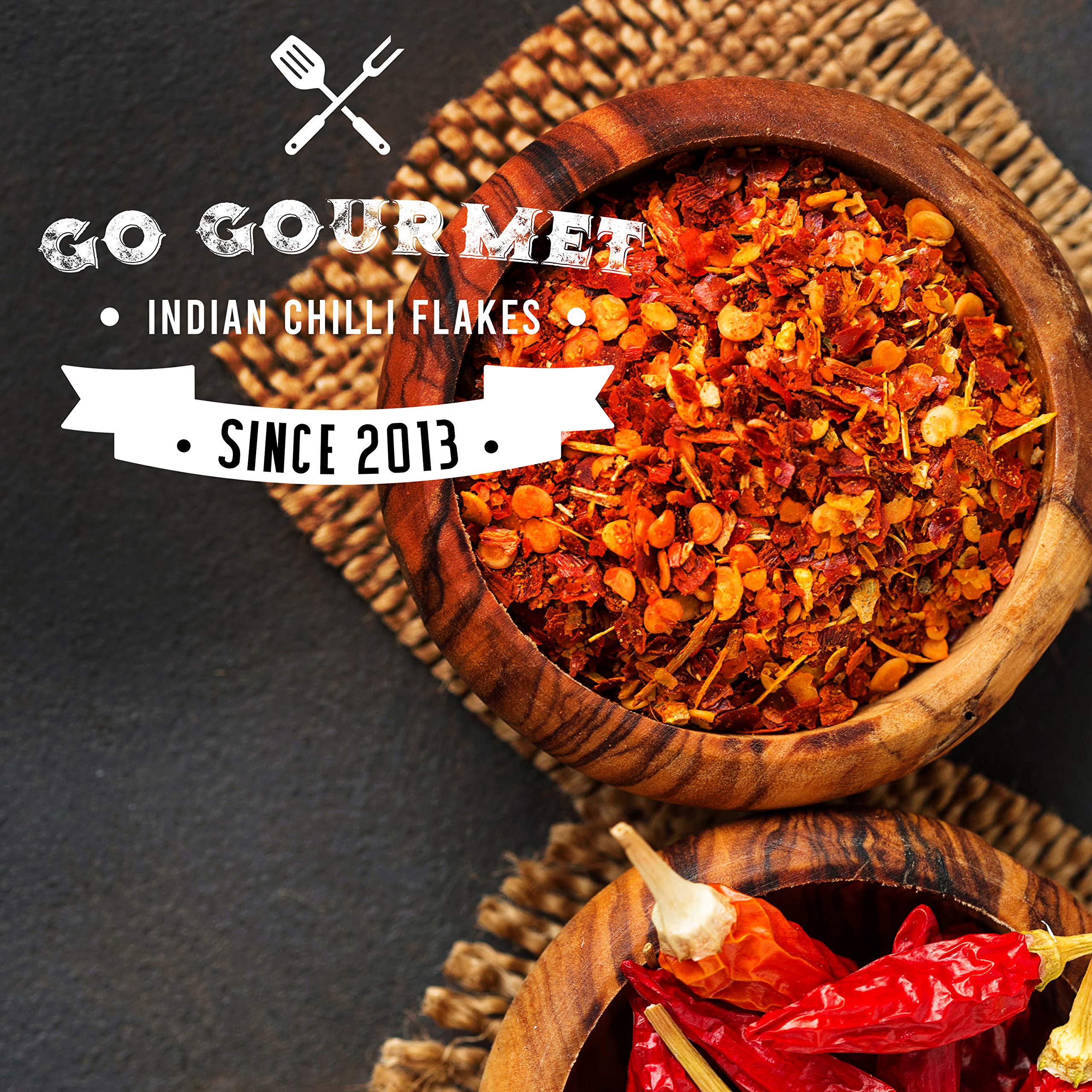 Go Gourmet Indian Chilli Flakes - Dried Crushed Chillies for Spicy Flavour | 250g 2