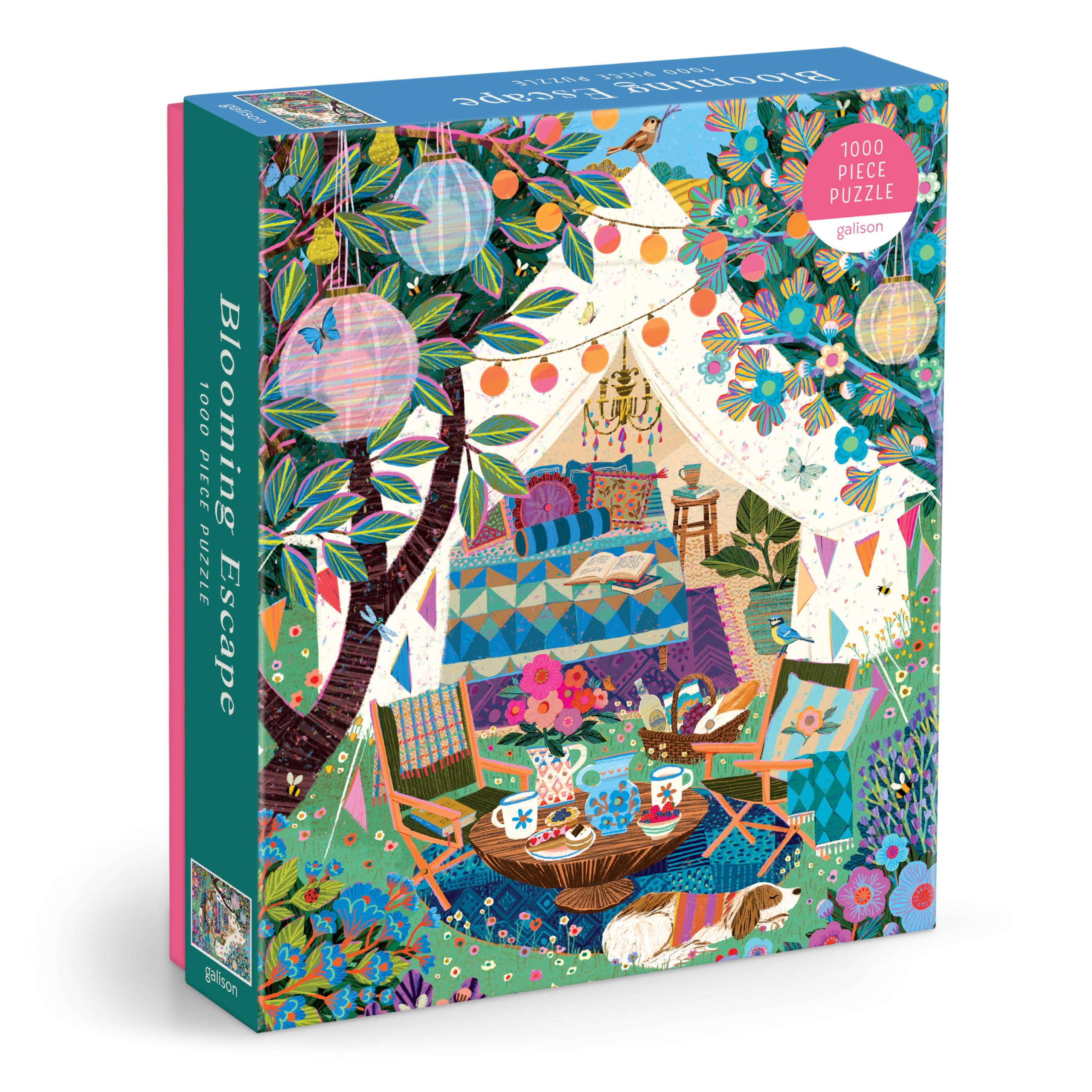 Galison Blooming Escape 1000 Piece Jigsaw Puzzle - Whimsical Outdoor Scene | 27" x 20" Finished Size | Ages 12+