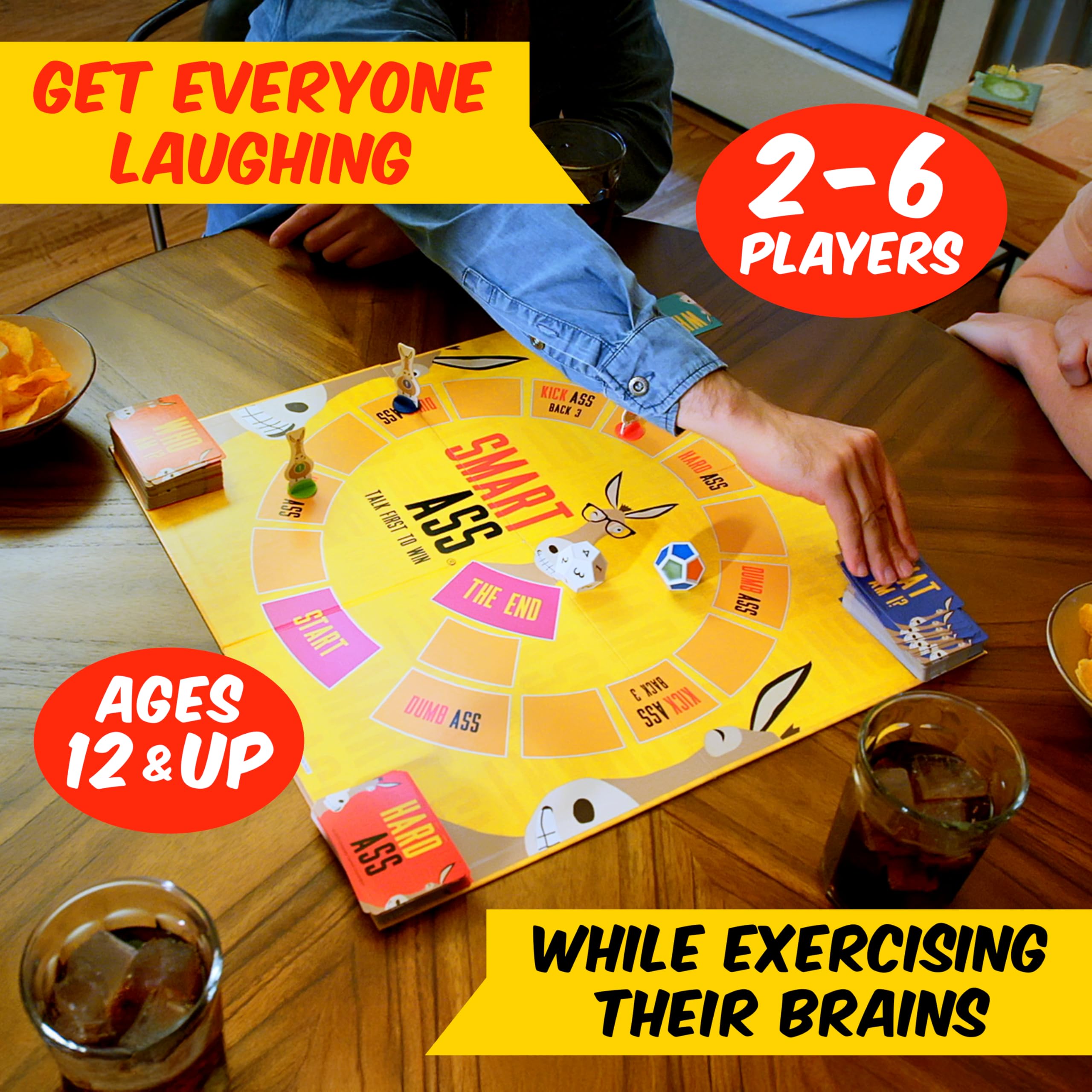 University Games Smart Ass Board Game | Ages 12+ | 2-8 Players | New Questions Edition 10